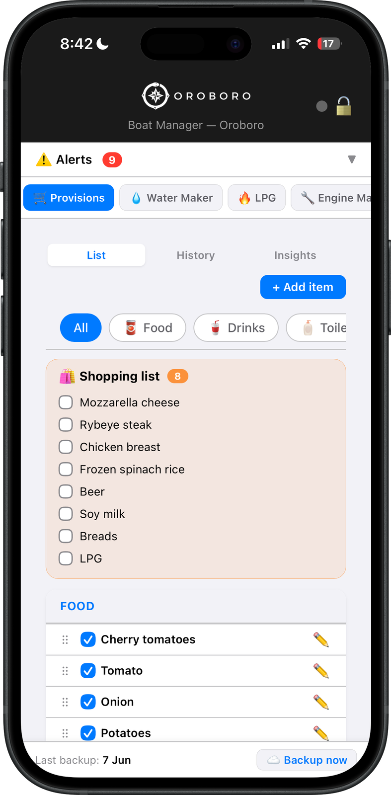 Provisioning screen