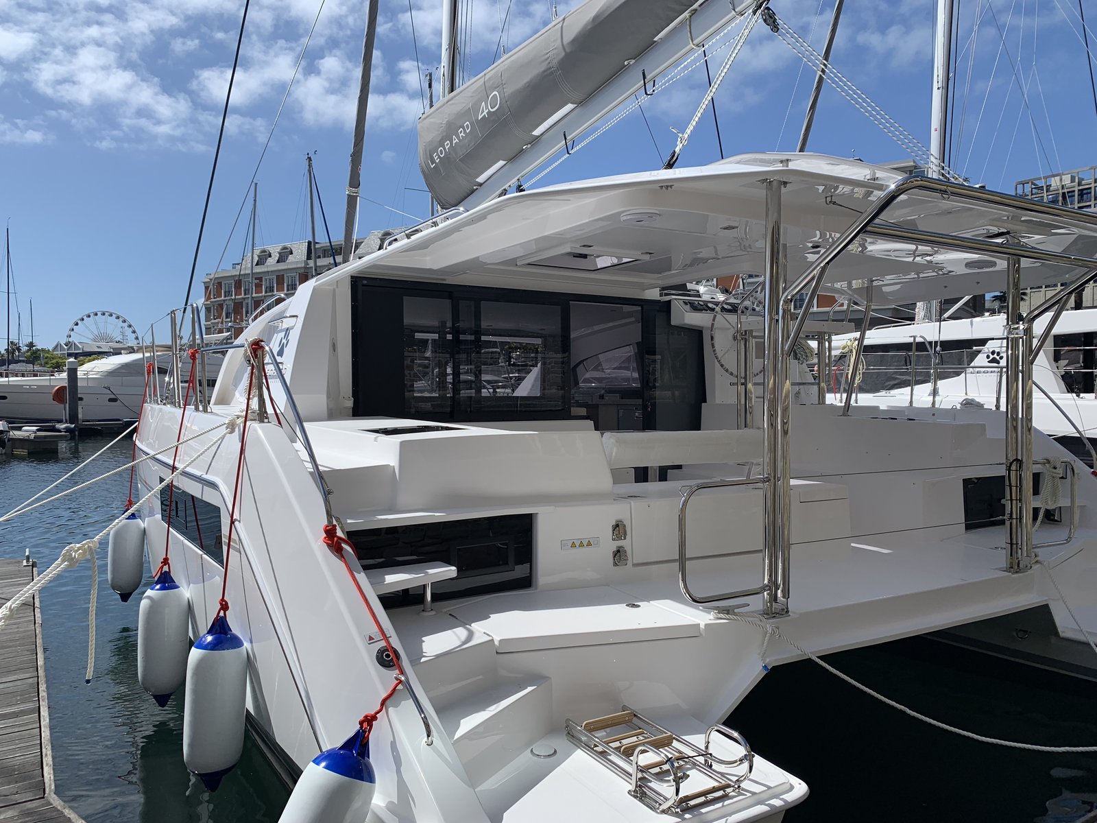 Oroboro at her berth at Cape Grace marina — a brand-new Leopard 40