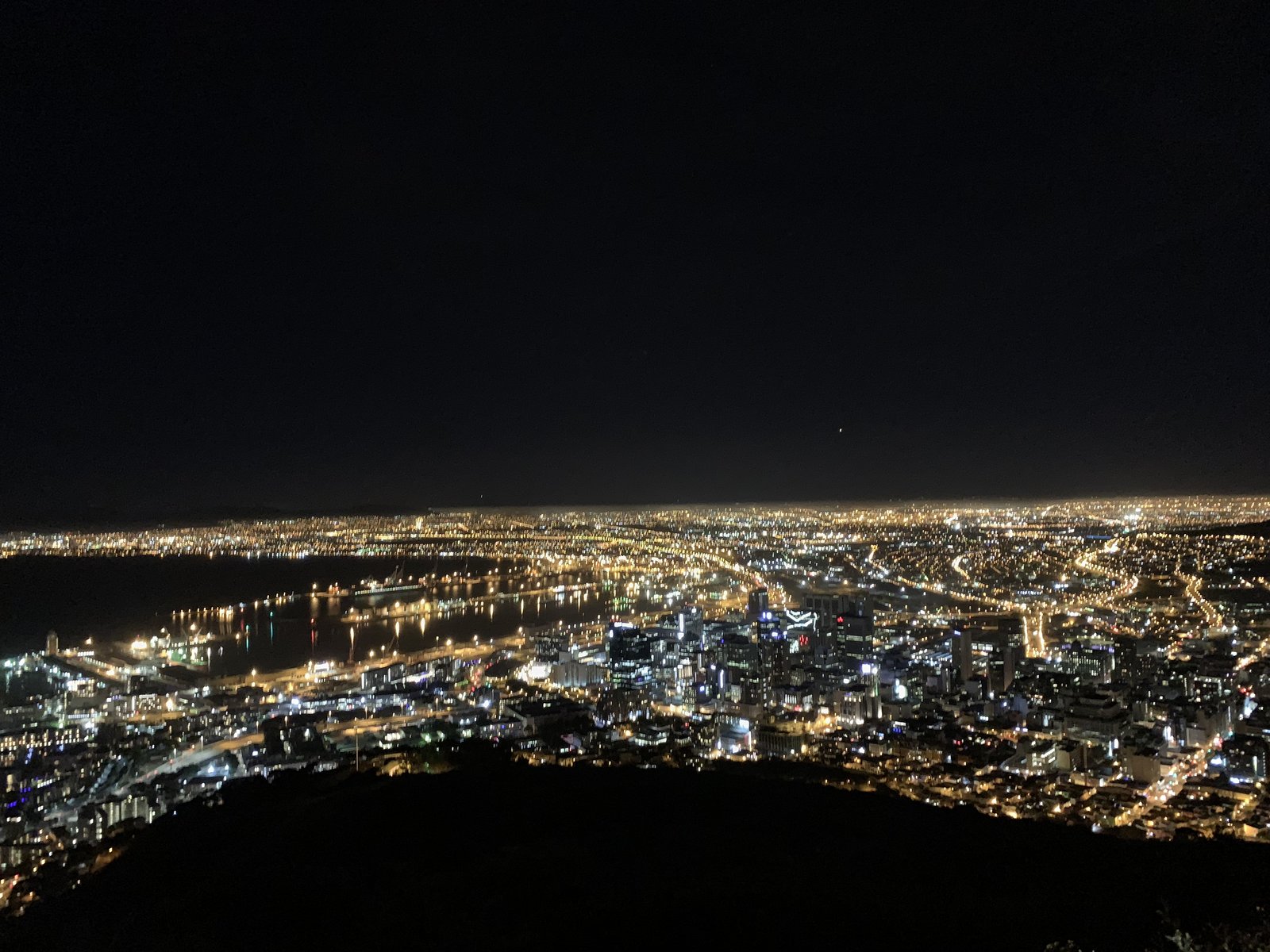 Cape Town glittering at night, seen from Signal Hill