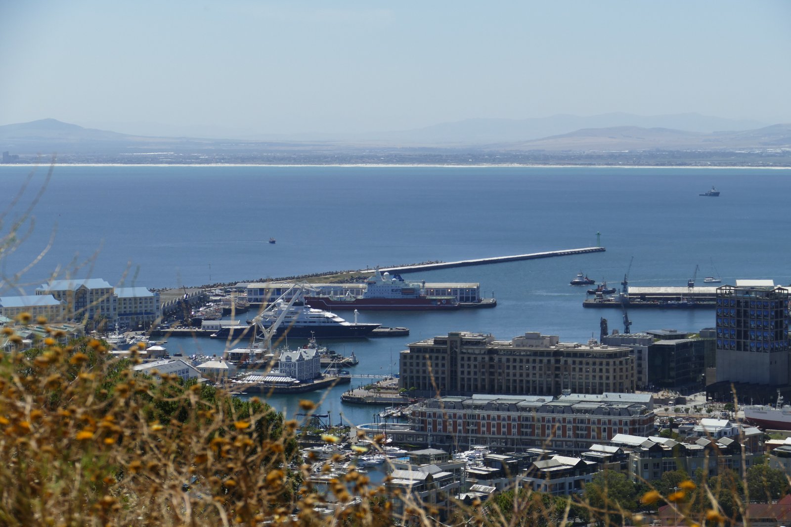 Cape Town's V&amp;A Waterfront and harbour from Signal Hill