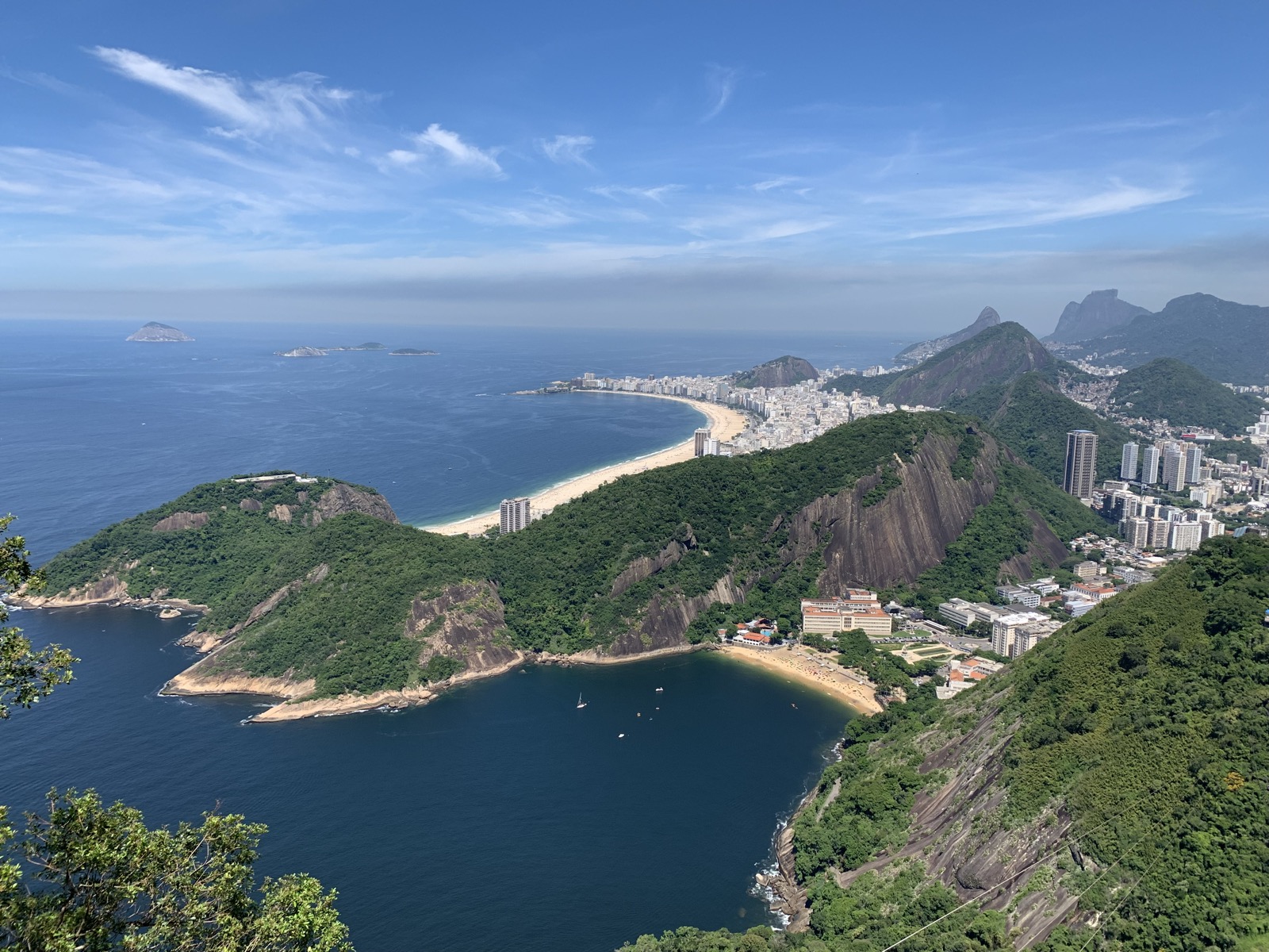 Vista panorâmica da praia de Copacabana a partir do Pão de Açúcar