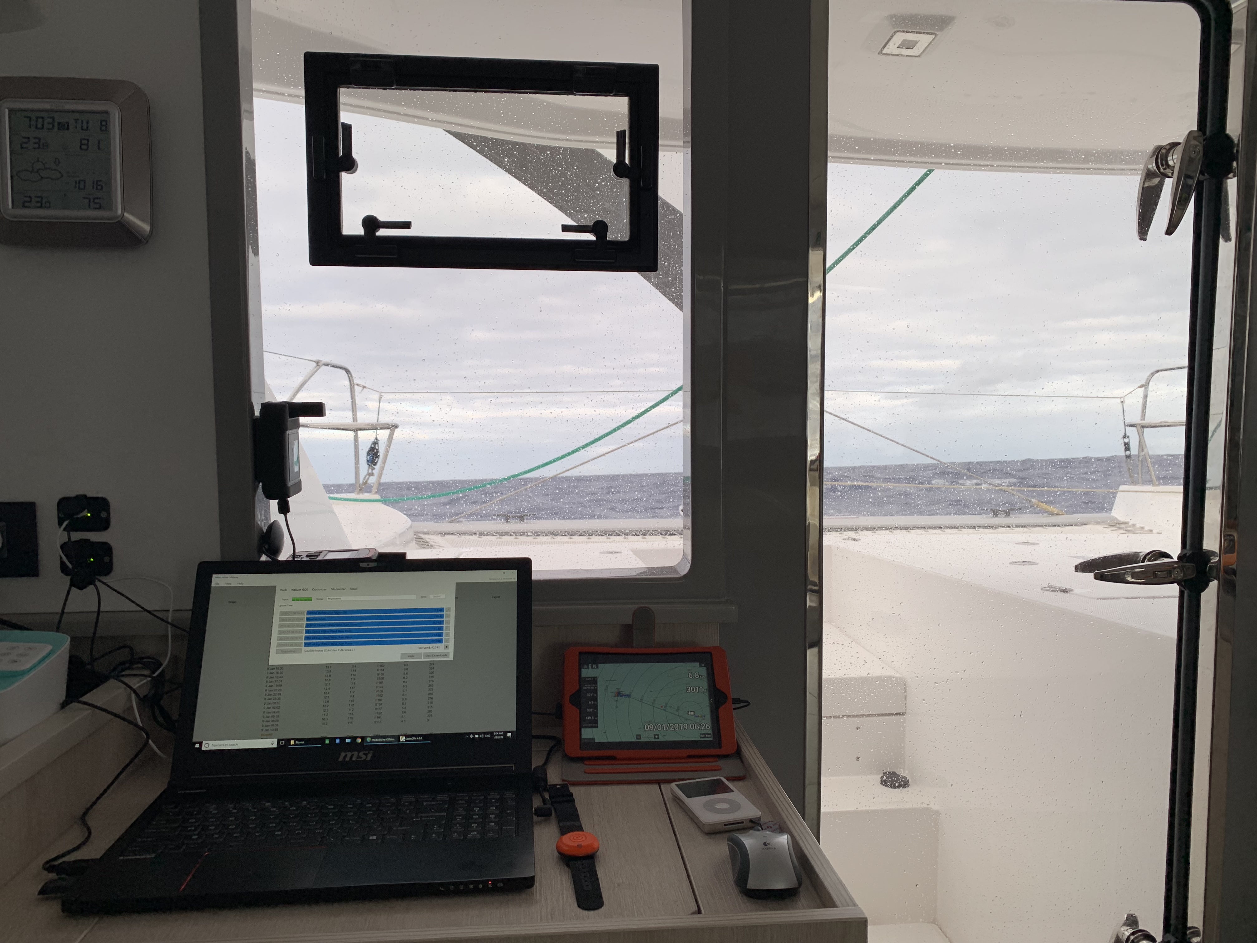 Downloading grib files on PredictWind during South Atlantic ocean crossing