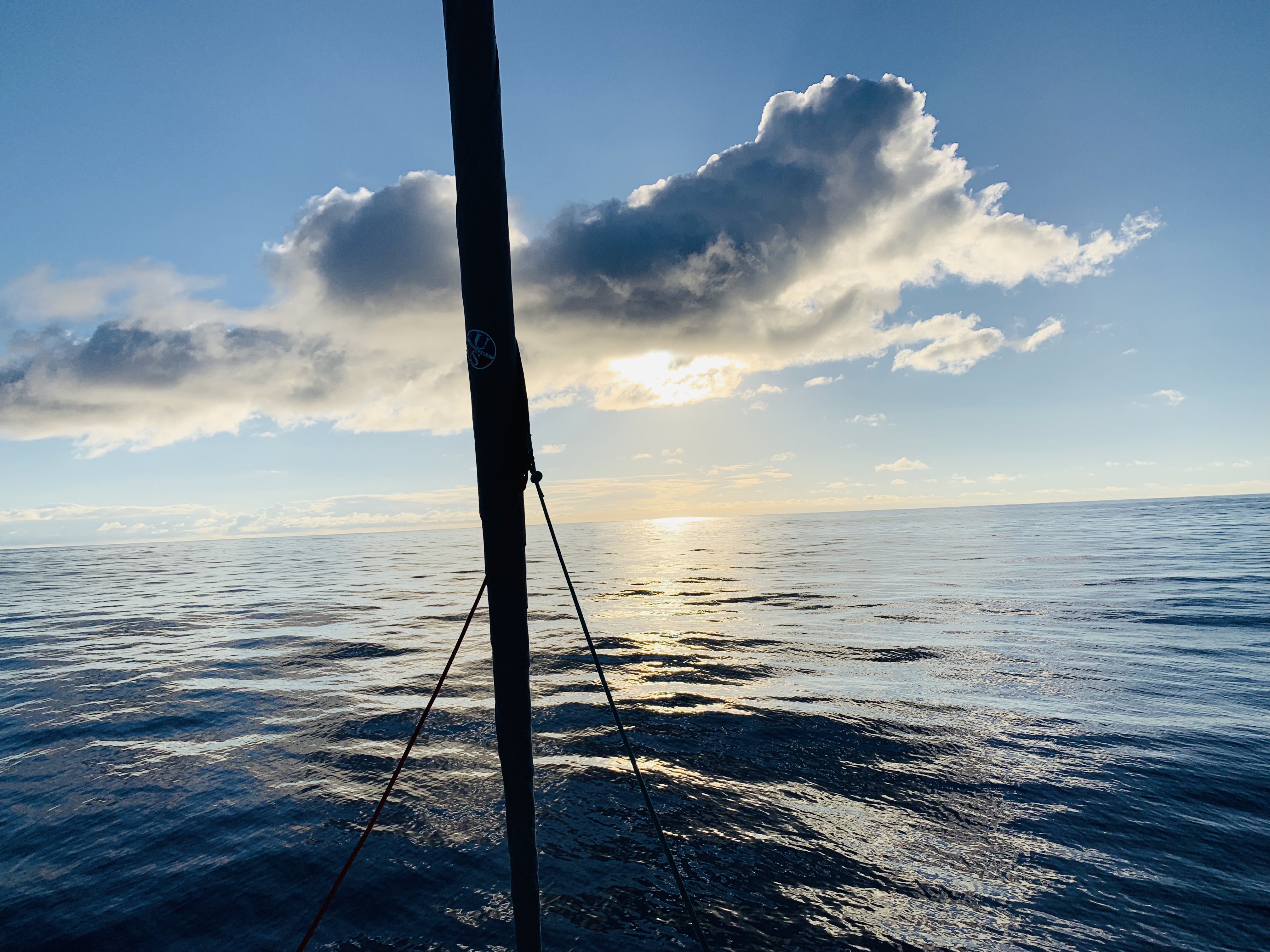 Happy clouds during South Atlantic ocean crossing on Oroboro