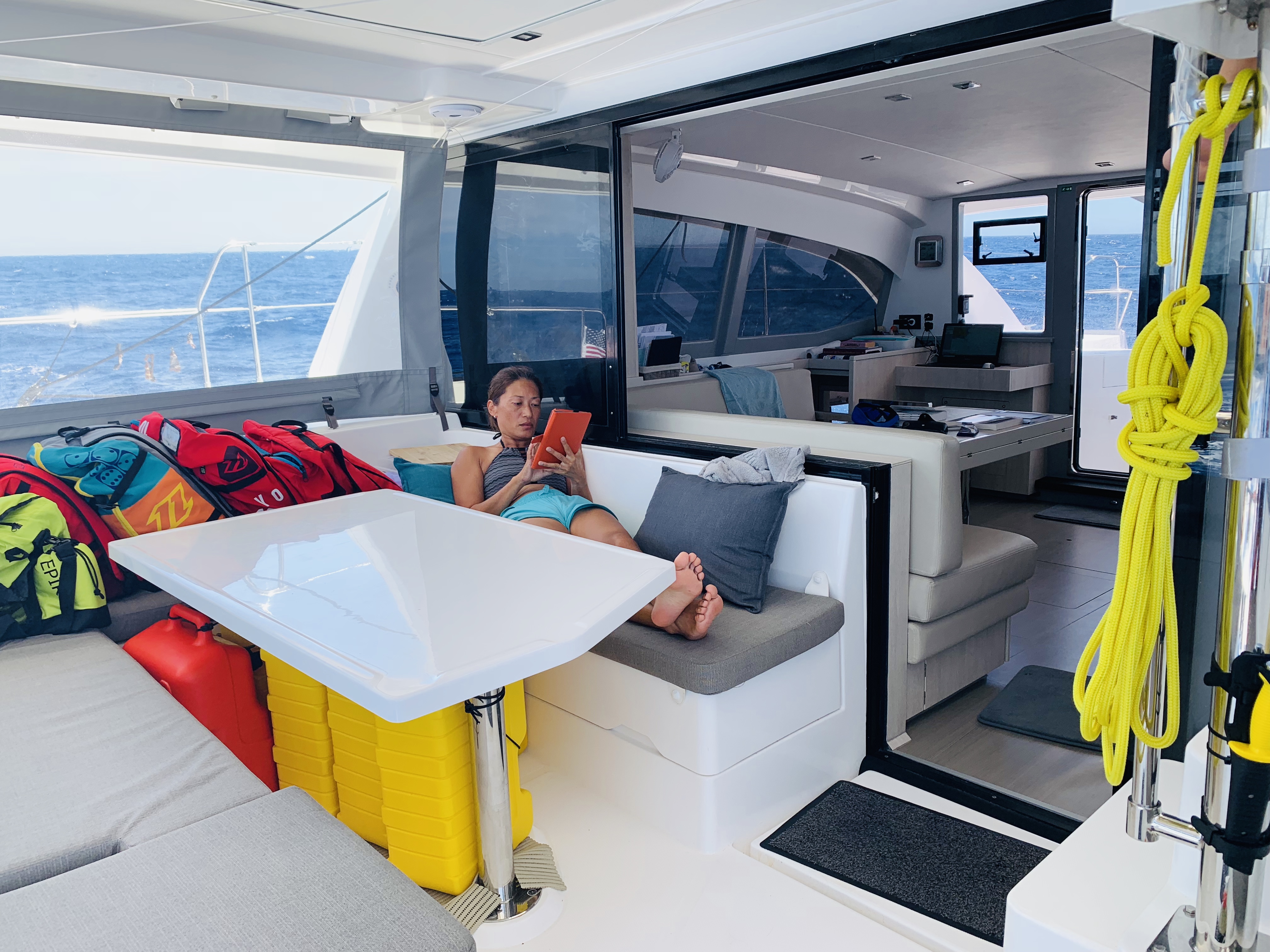 Downtime on Oroboro during South Atlantic ocean crossing