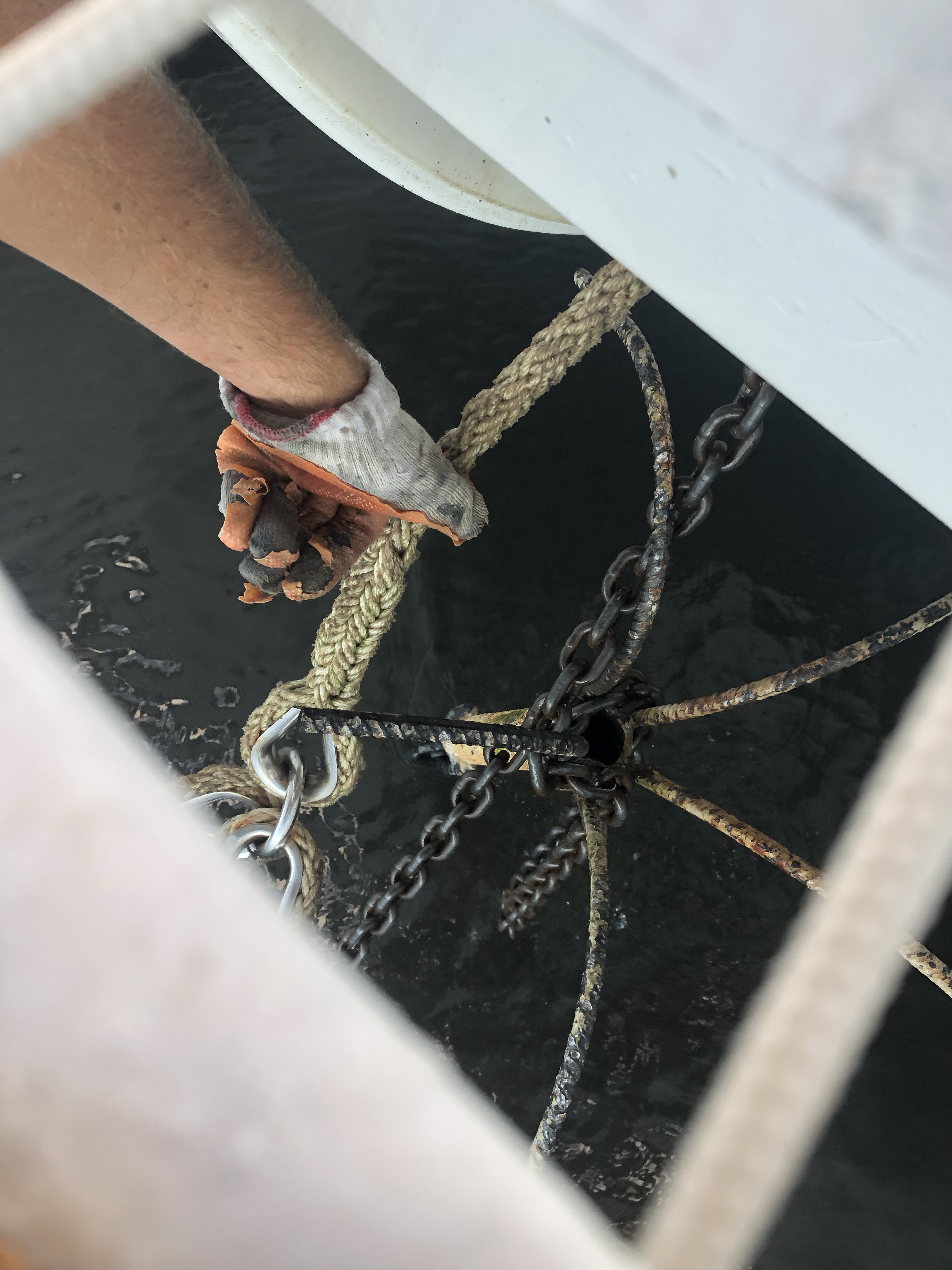 Fisherman's anchor on top of mine in Porto Seguro