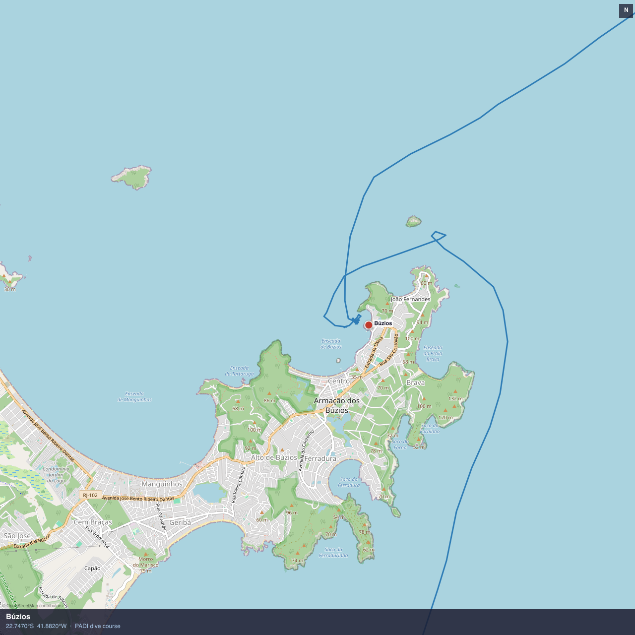 Búzios anchorage map