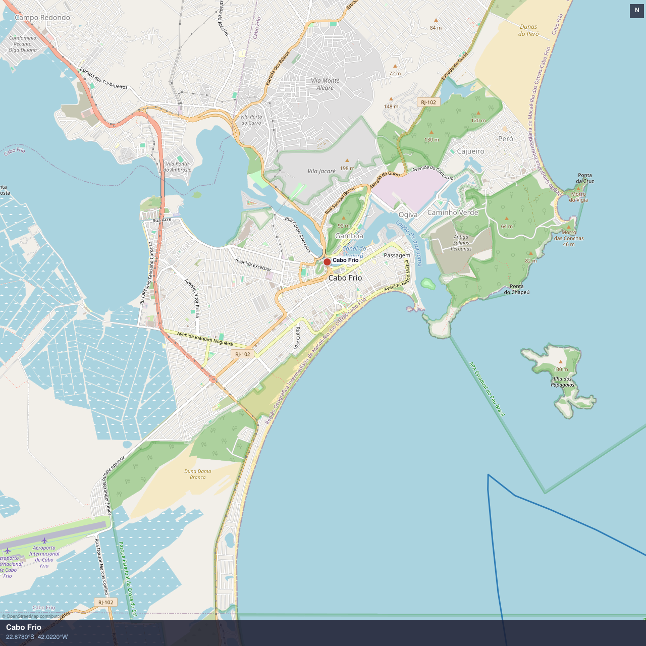 Cabo Frio anchorage map
