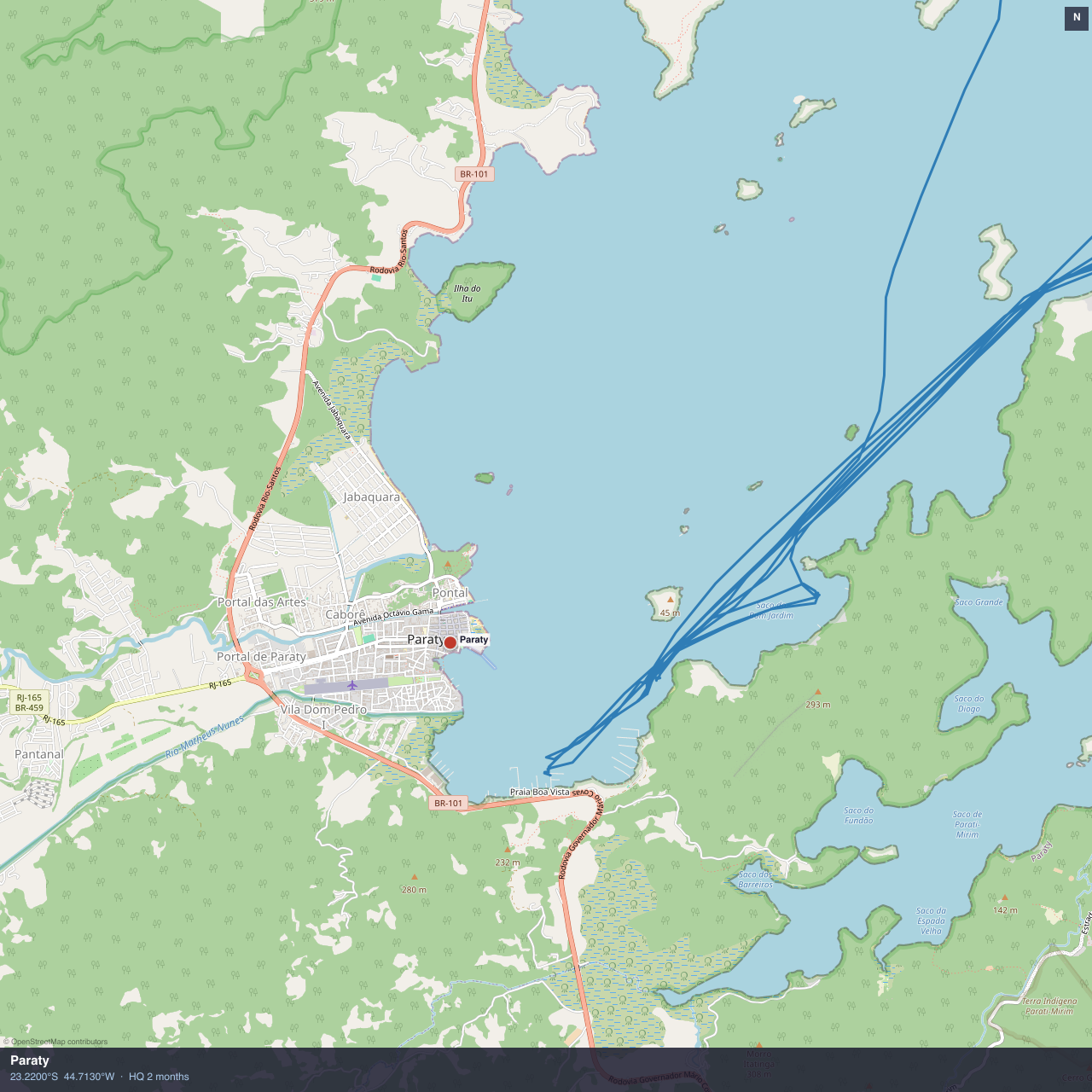Paraty anchorage map