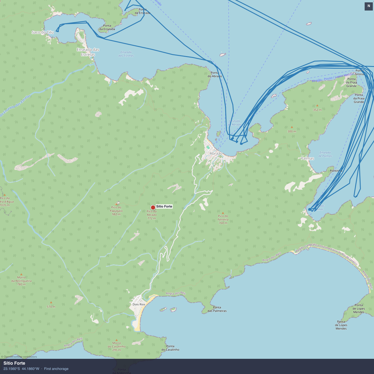 Sítio Forte anchorage map