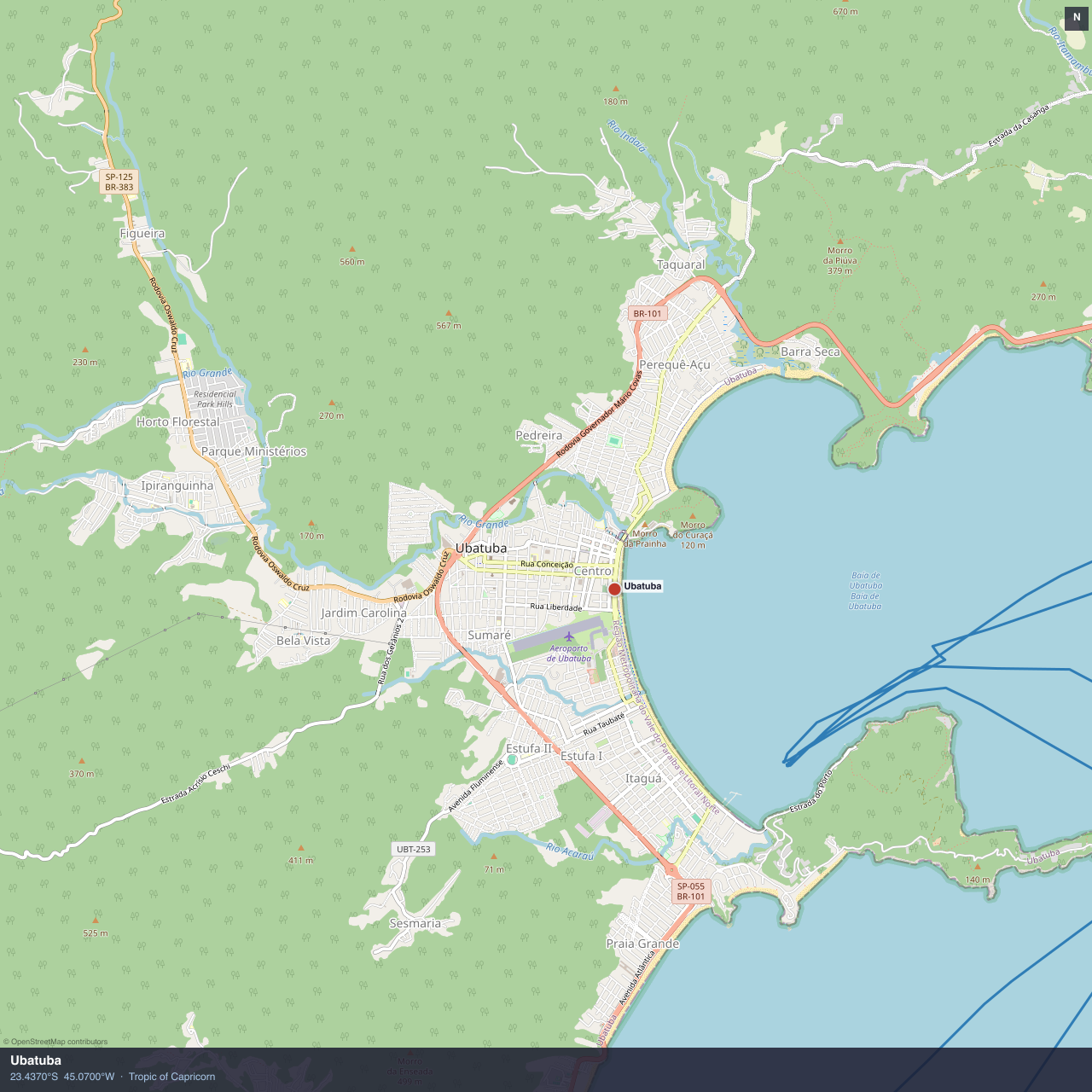 Ubatuba anchorage map