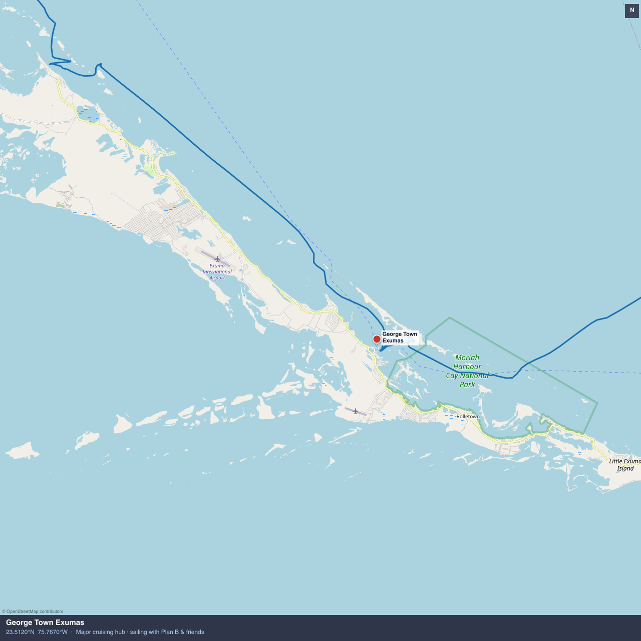 George Town Exumas anchorage map