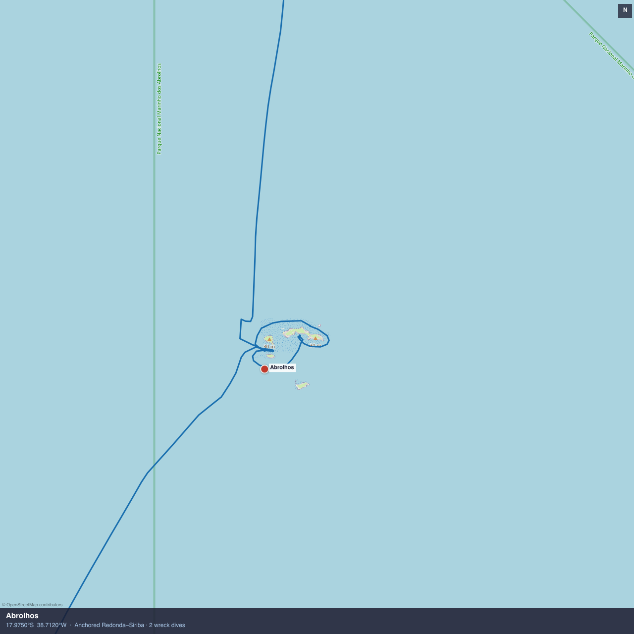 Abrolhos anchorage map