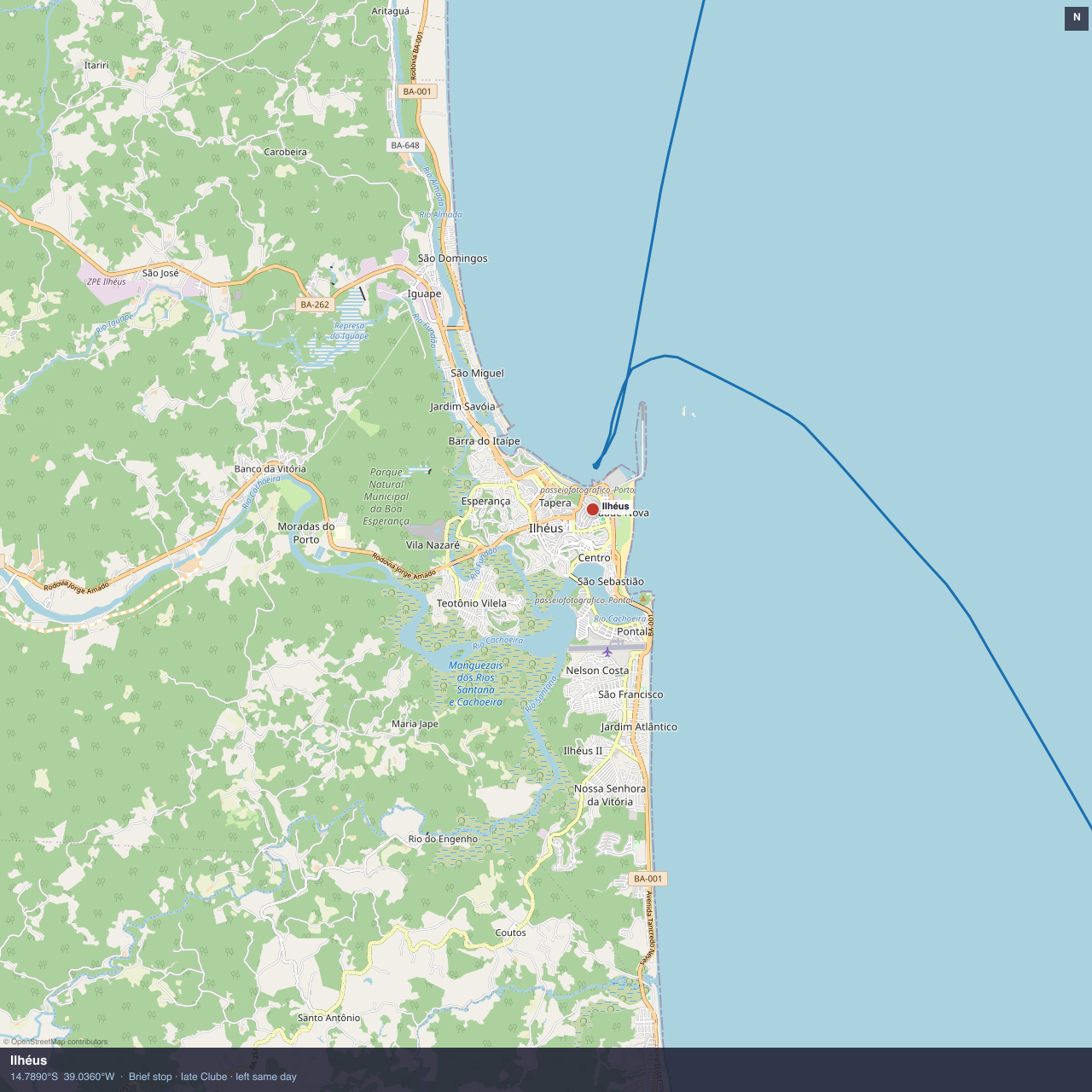 Ilhéus anchorage map