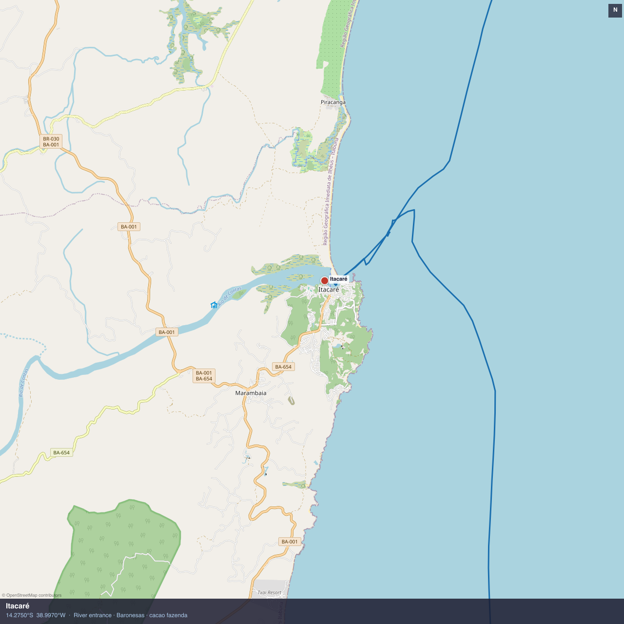 Itacaré anchorage map