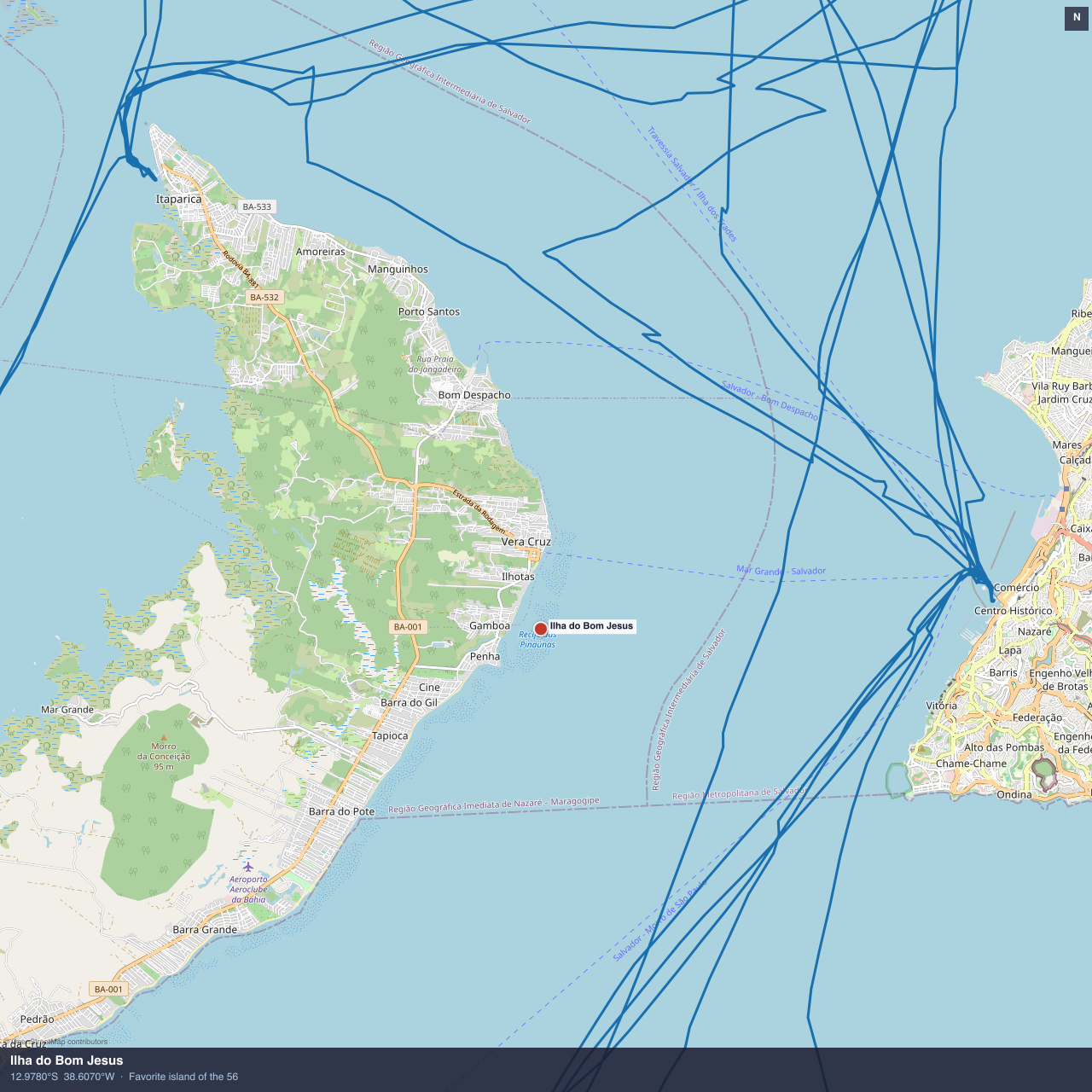 Ilha do Bom Jesus anchorage map