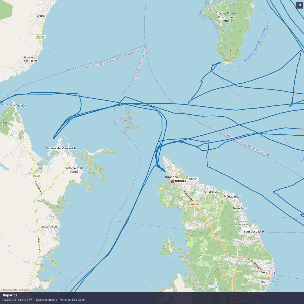 Itaparica anchorage map