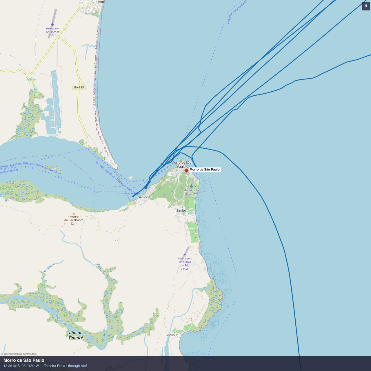 Morro de São Paulo anchorage map