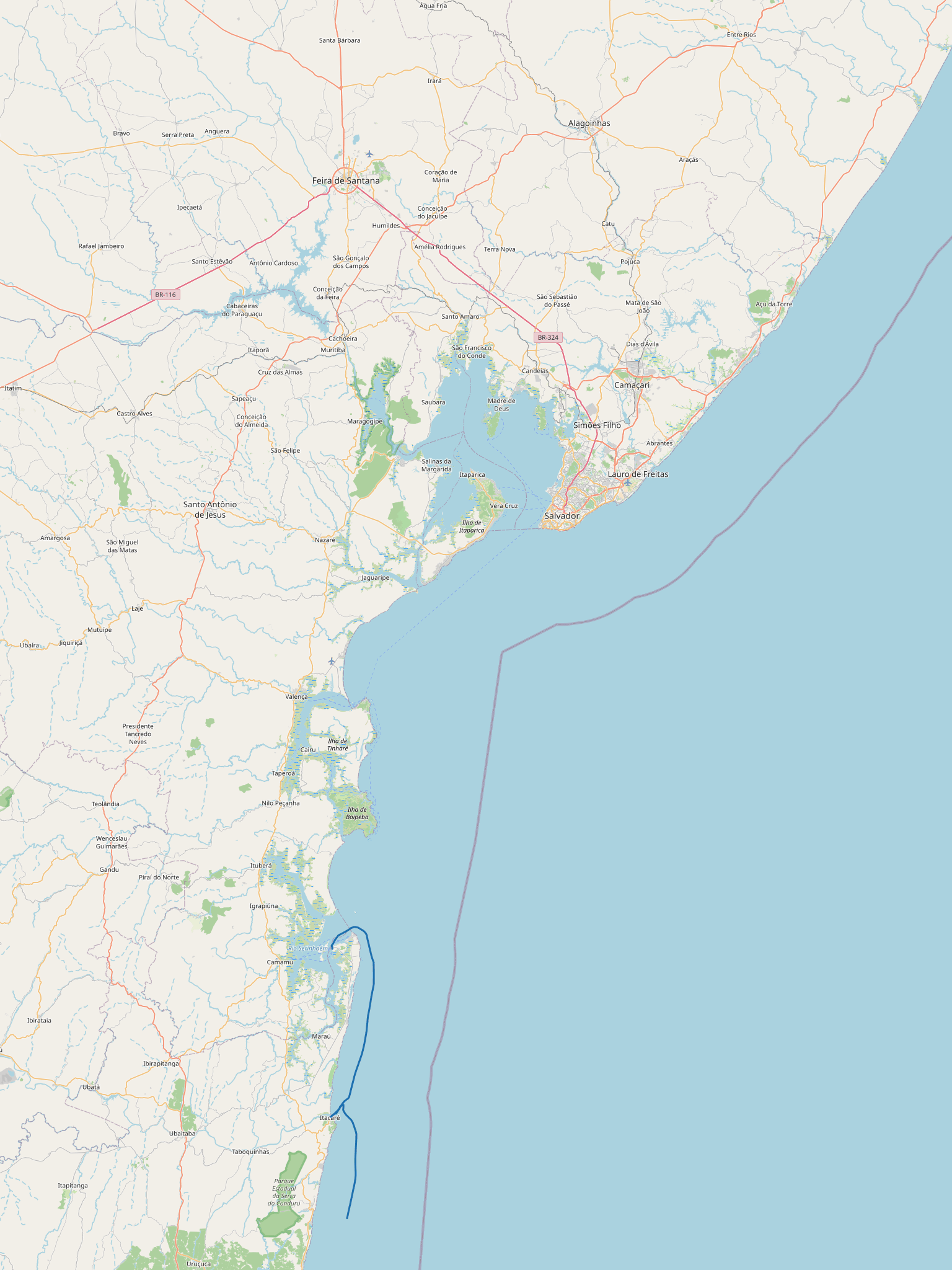 S/V Oroboro GPS sailing track — Bahia de Todos os Santos, September–October 2019