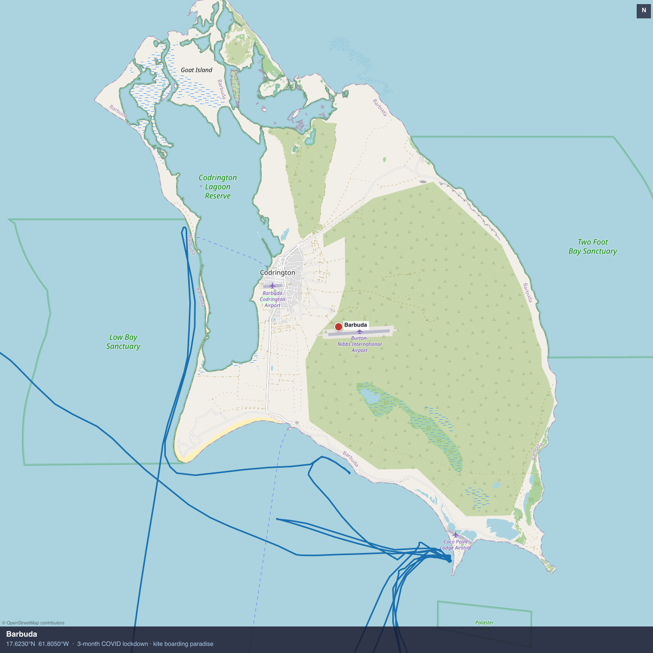 Barbuda anchorage map