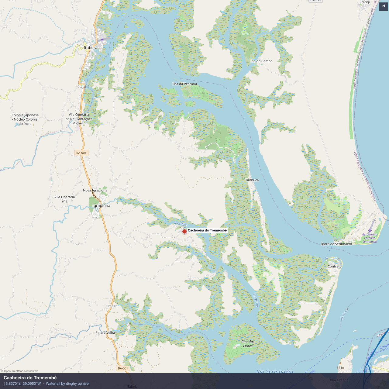 Cachoeira do Tremembé anchorage map