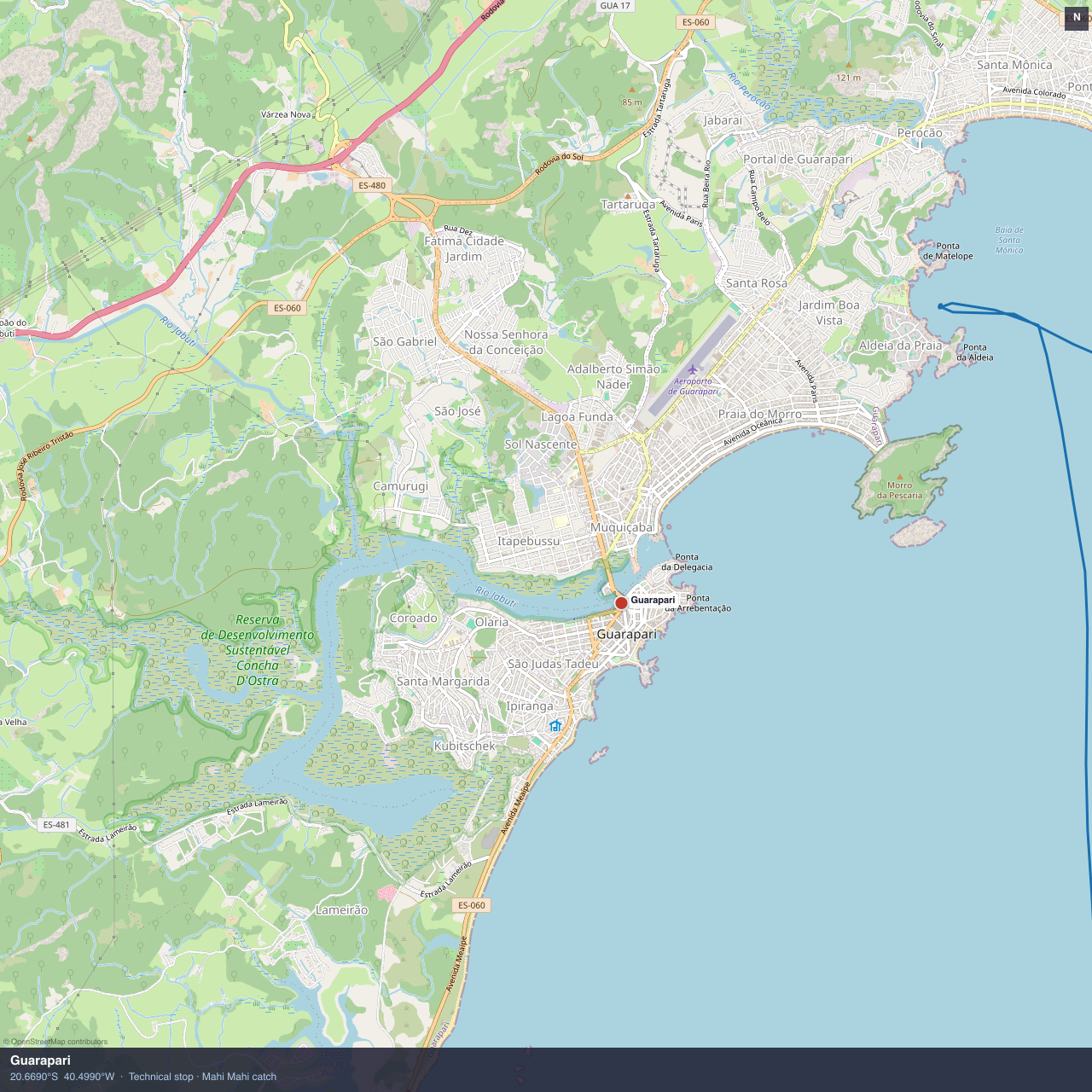 Guarapari anchorage map