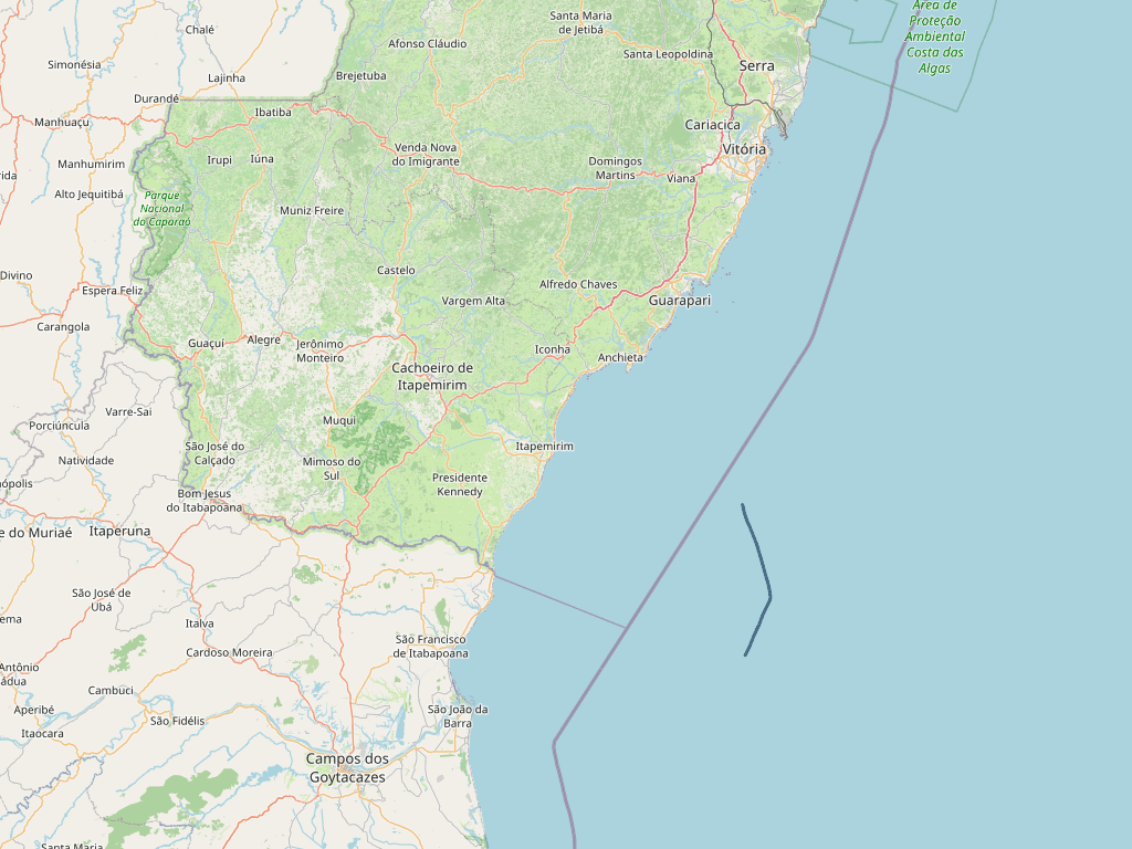 S/V Oroboro GPS sailing track — Espírito Santo, May 2019
