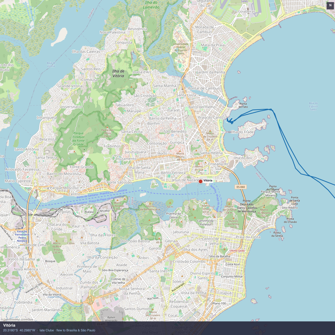 Vitória anchorage map