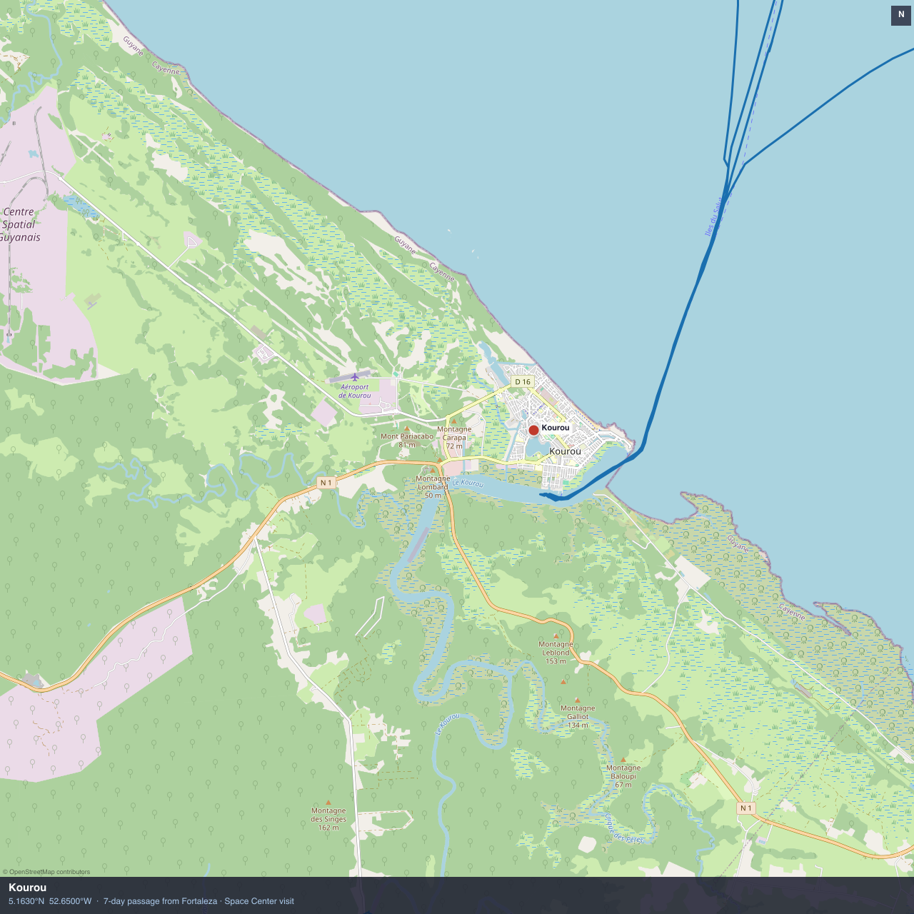 Kourou anchorage map