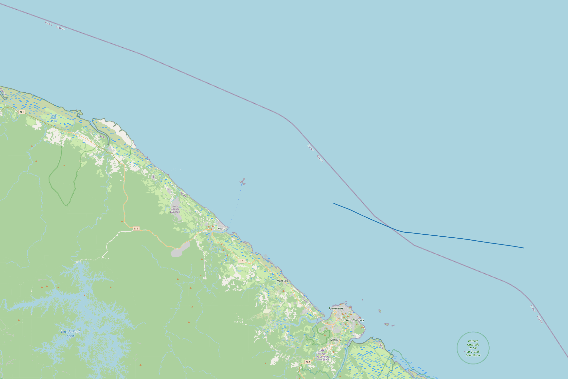 S/V Oroboro GPS sailing track — French Guiana, November–December 2019