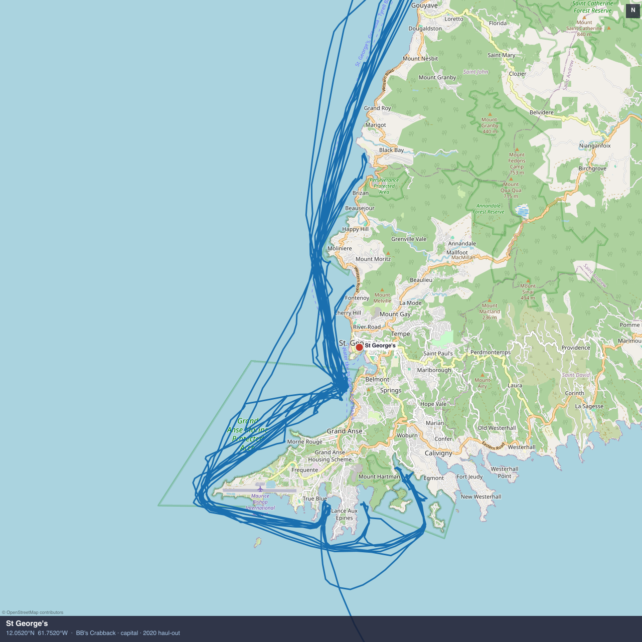 St George's anchorage map