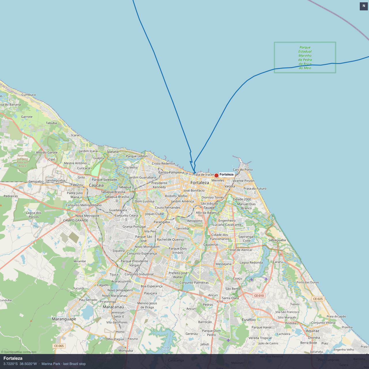 Fortaleza anchorage map