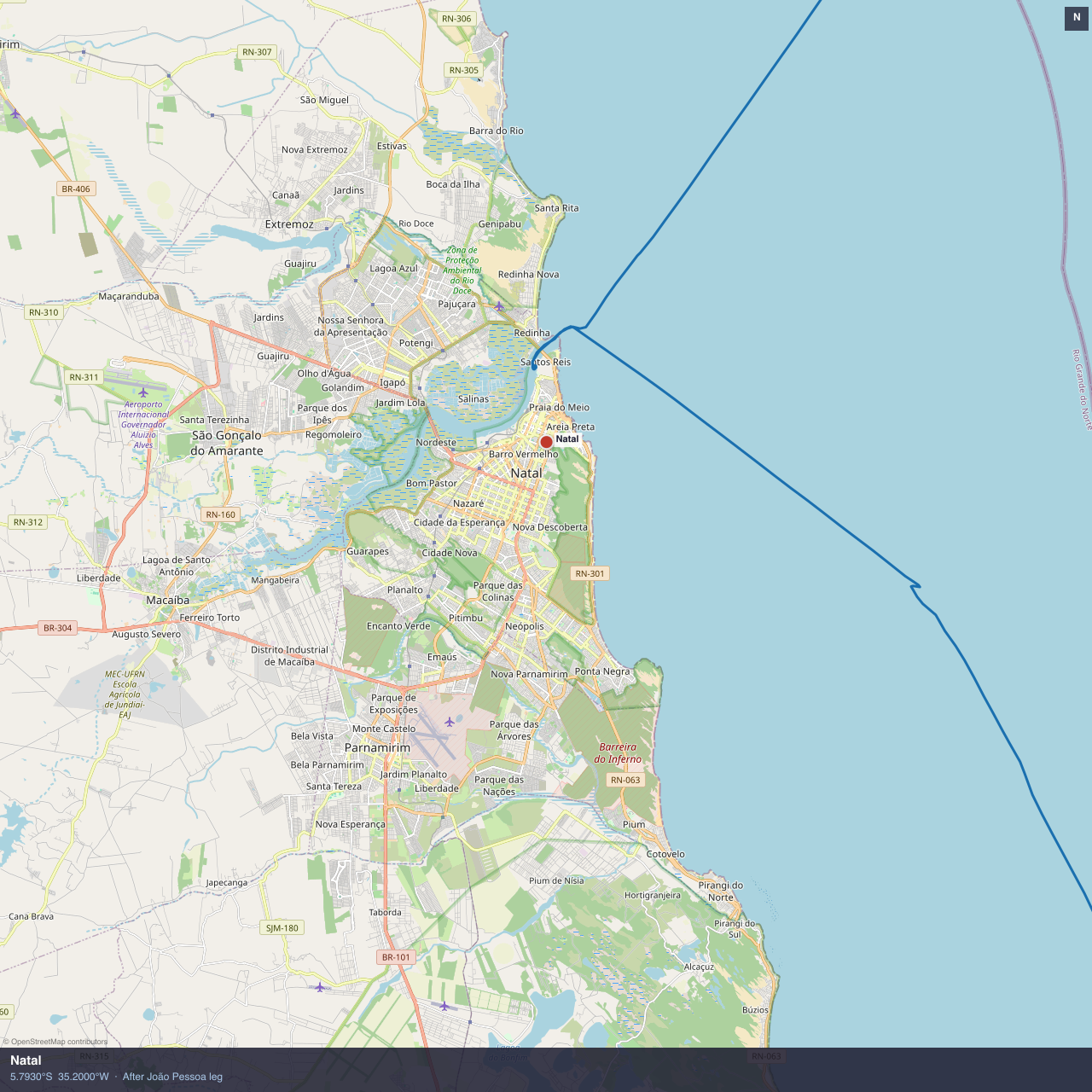 Natal anchorage map
