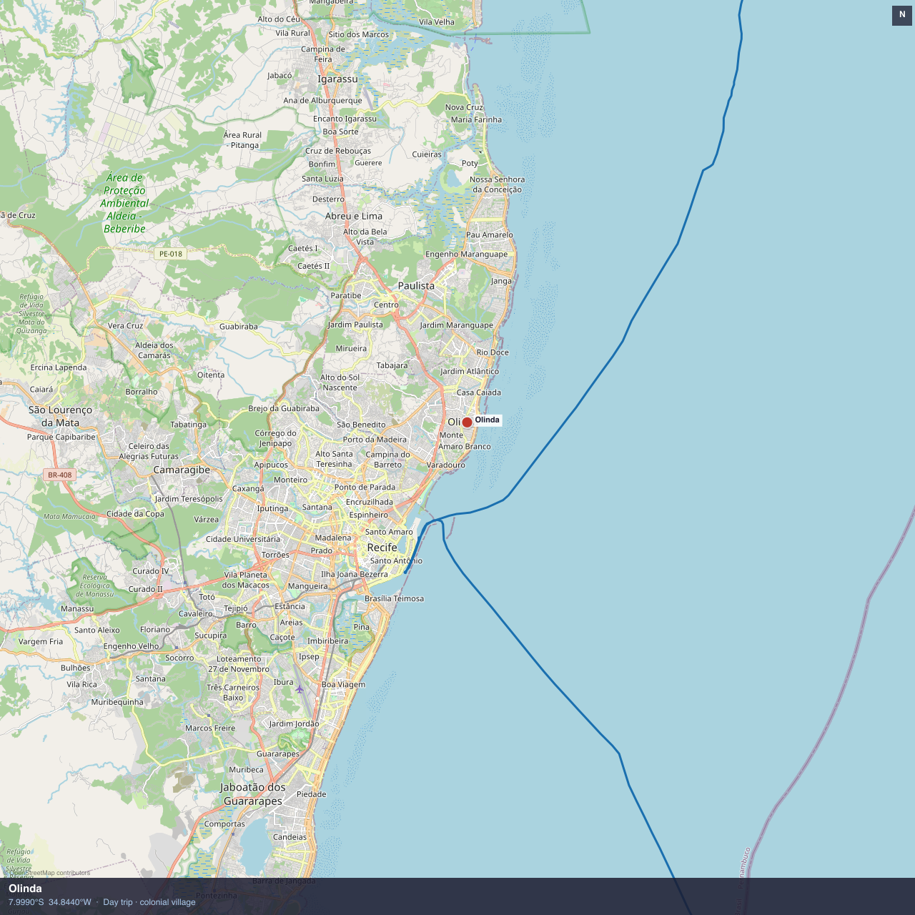 Olinda anchorage map