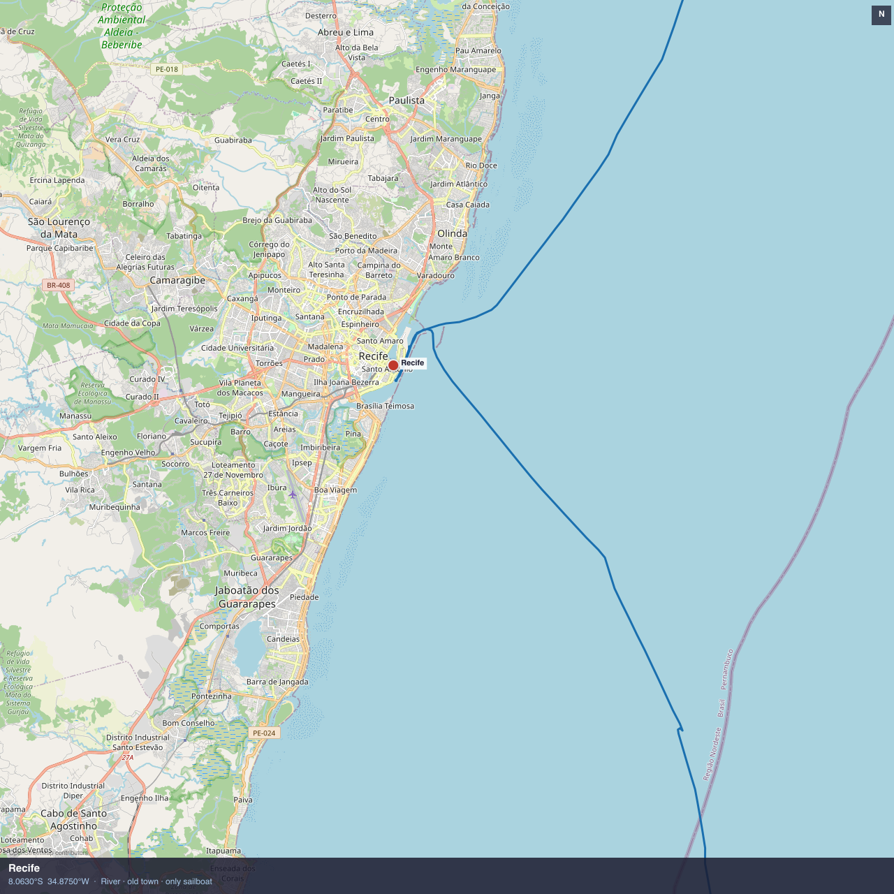 Recife anchorage map
