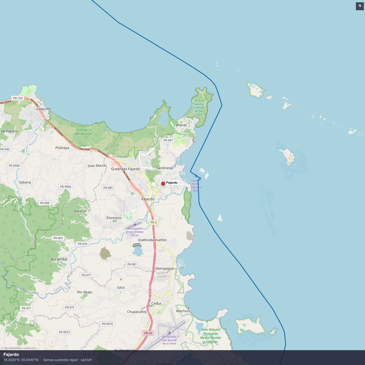 Fajardo anchorage map