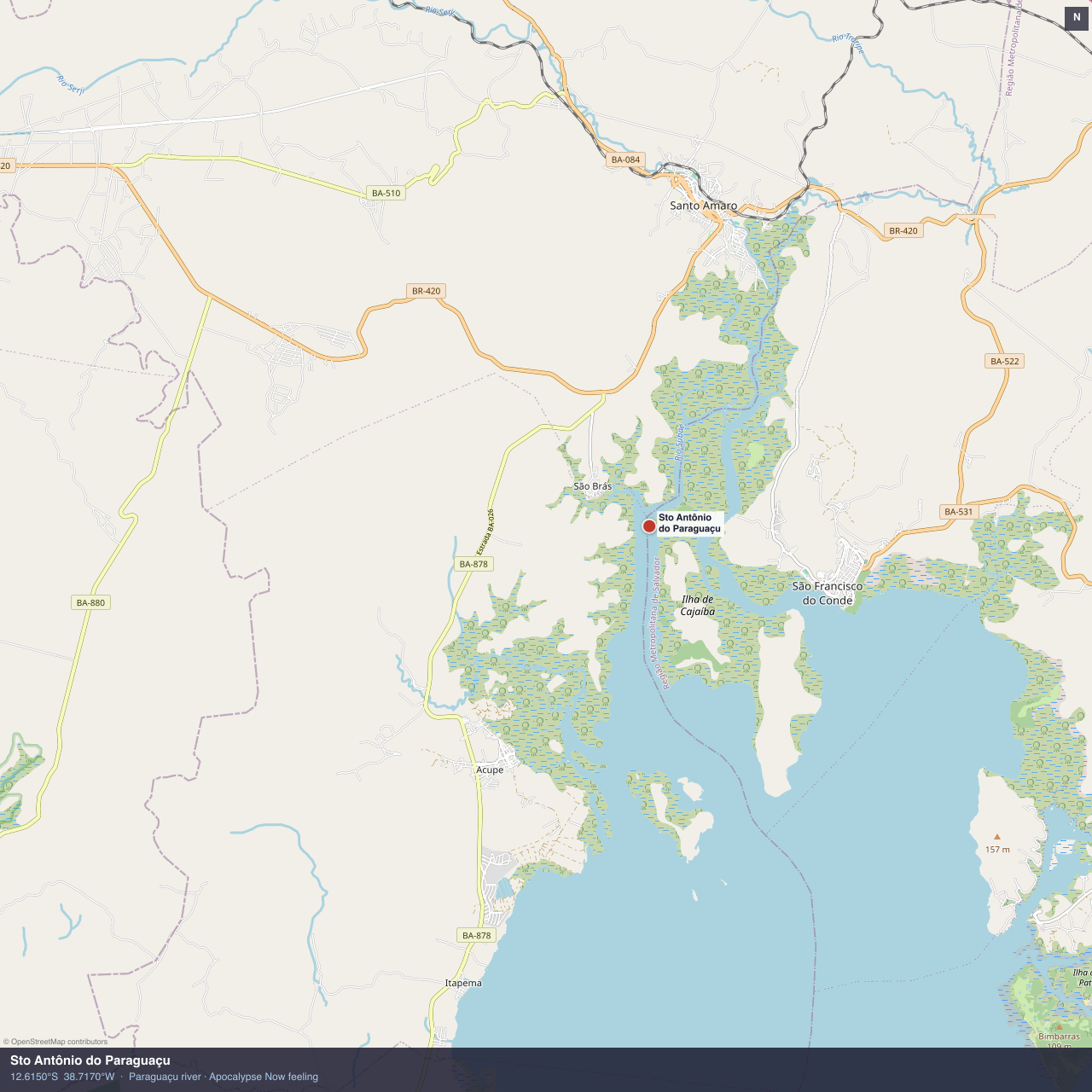 Sto Antônio do Paraguaçu anchorage map