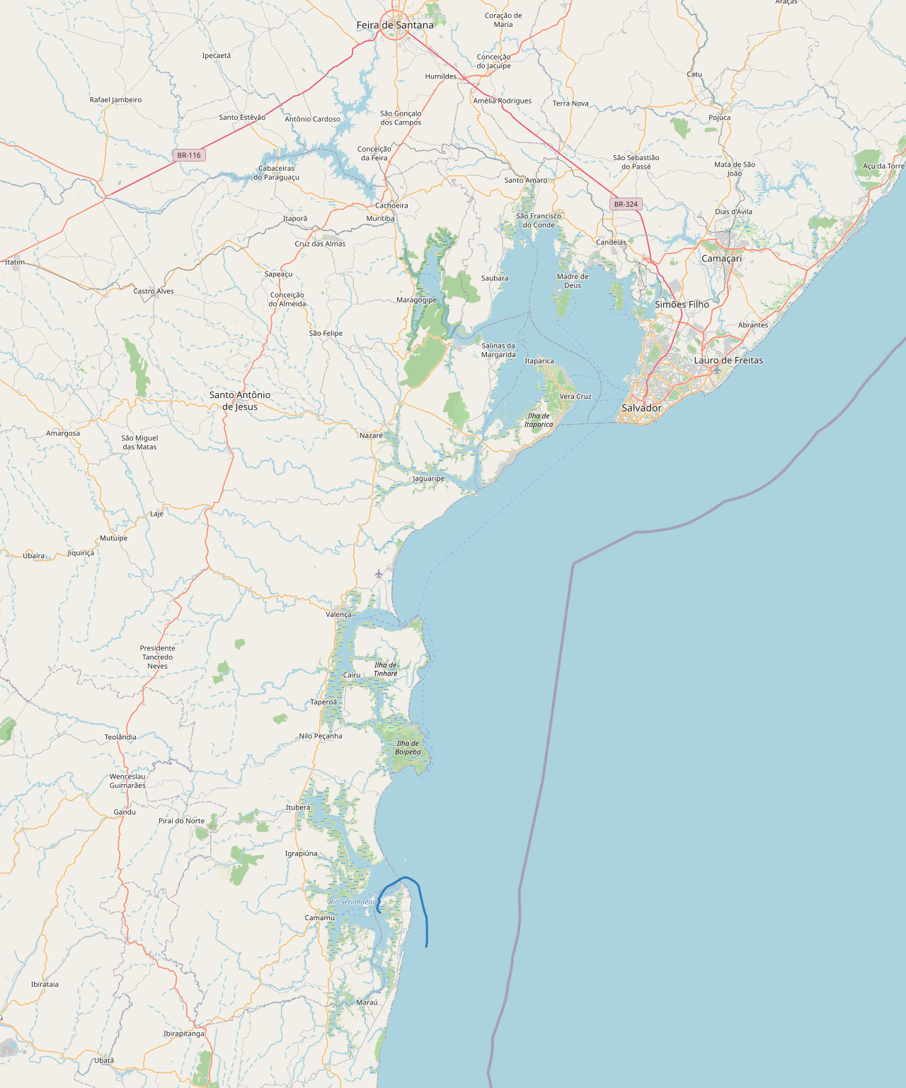 S/V Oroboro GPS sailing track — Salvador de Bahia, July–August 2019