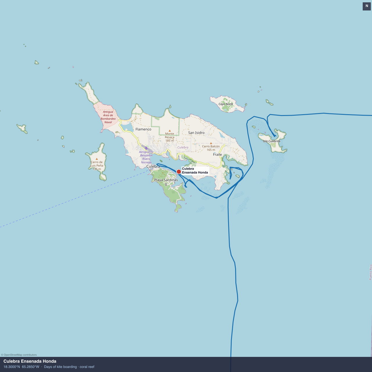 Culebra Ensenada Honda anchorage map