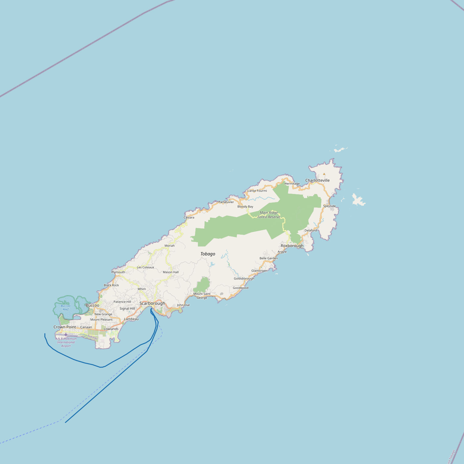 S/V Oroboro GPS sailing track — Tobago, January 2020