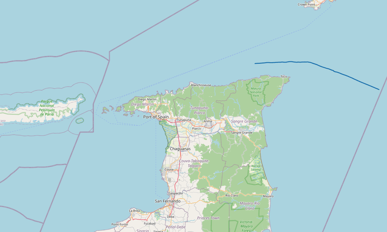 S/V Oroboro GPS sailing track — Trinidad, December 2019