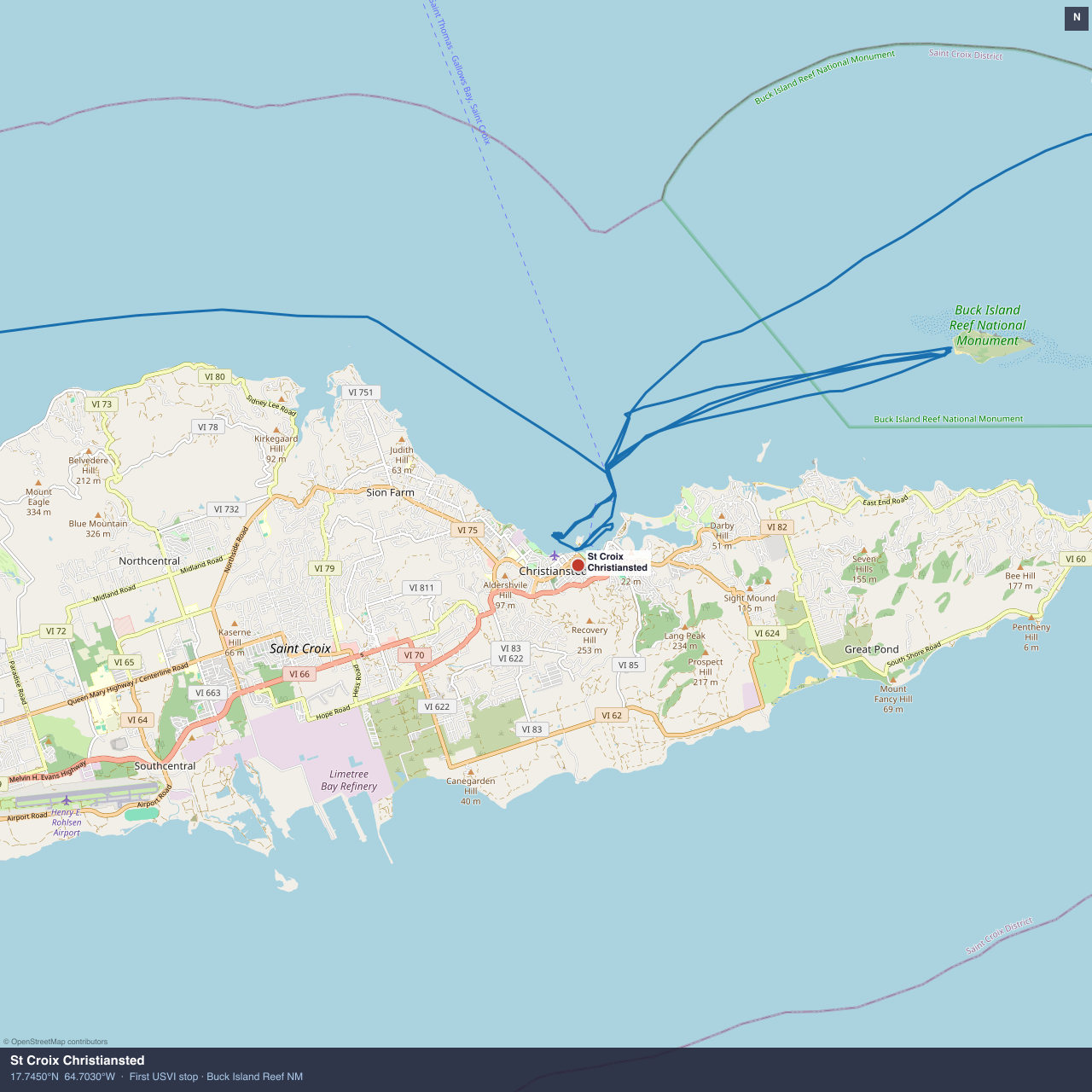 St Croix Christiansted anchorage map
