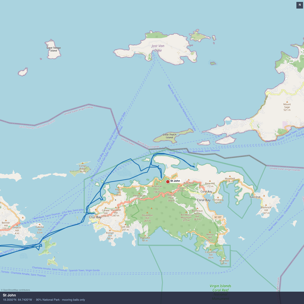St John anchorage map