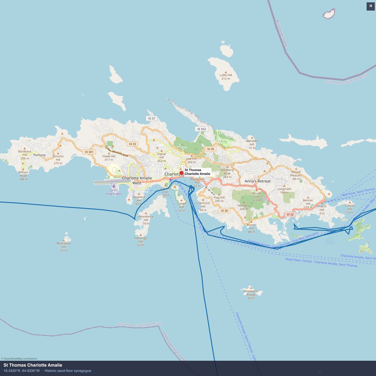 St Thomas Charlotte Amalie anchorage map