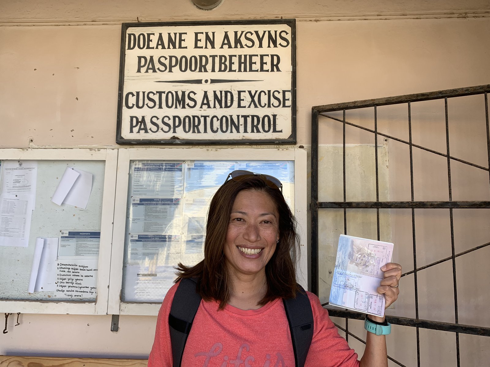 Yuka at Lüderitz customs and passport control