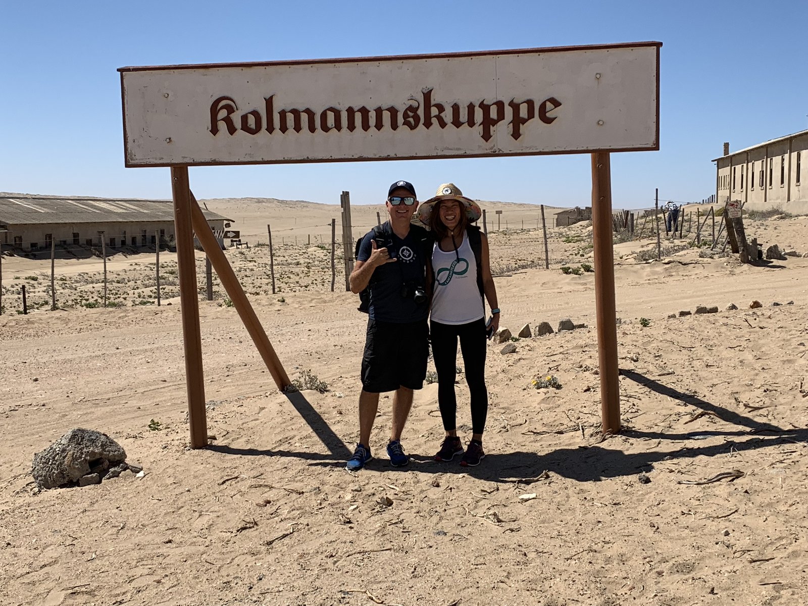 Francesco and Yuka at the Kolmannskuppe entrance