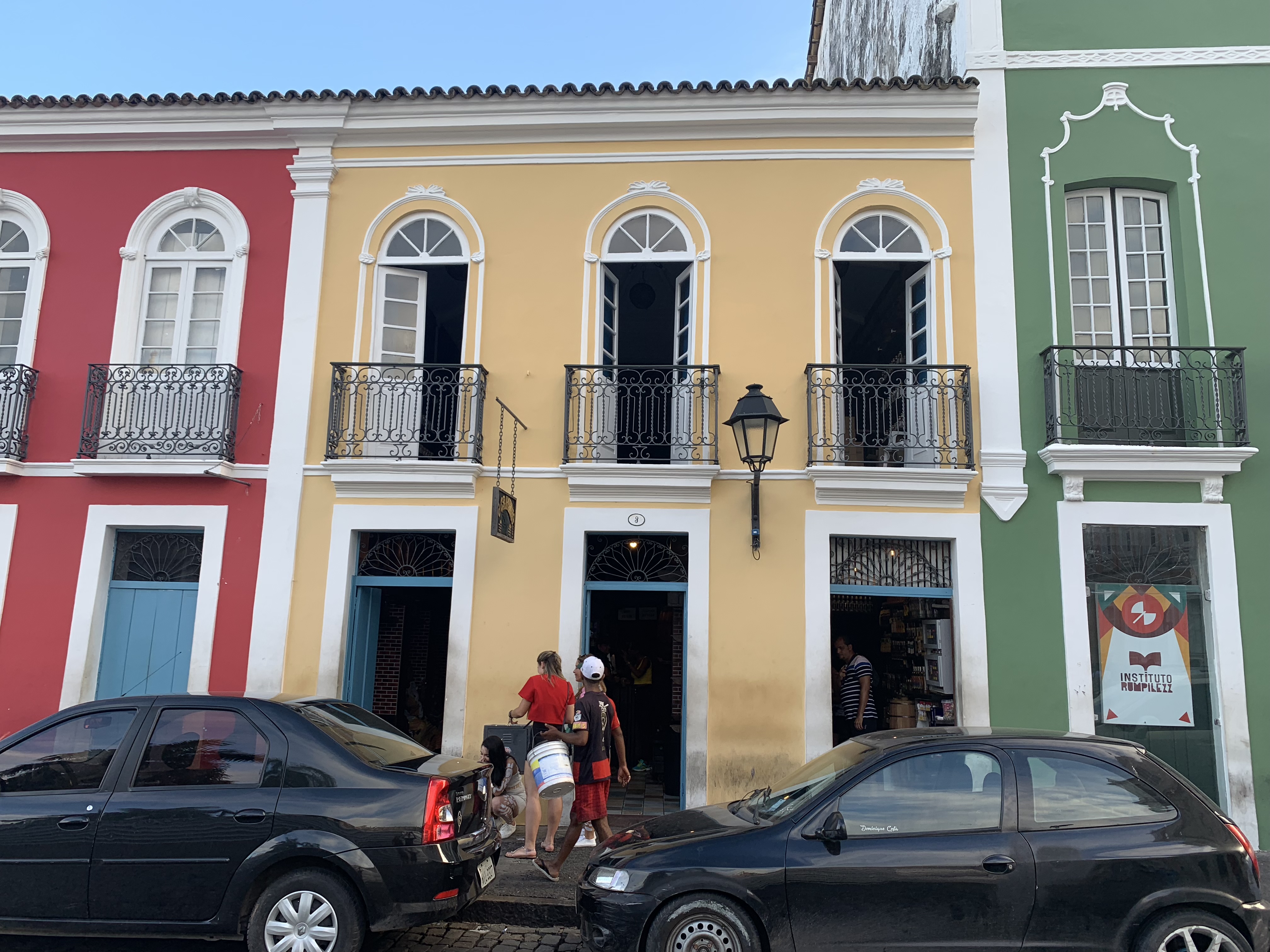 A colorful Pelourinho cobblestone street