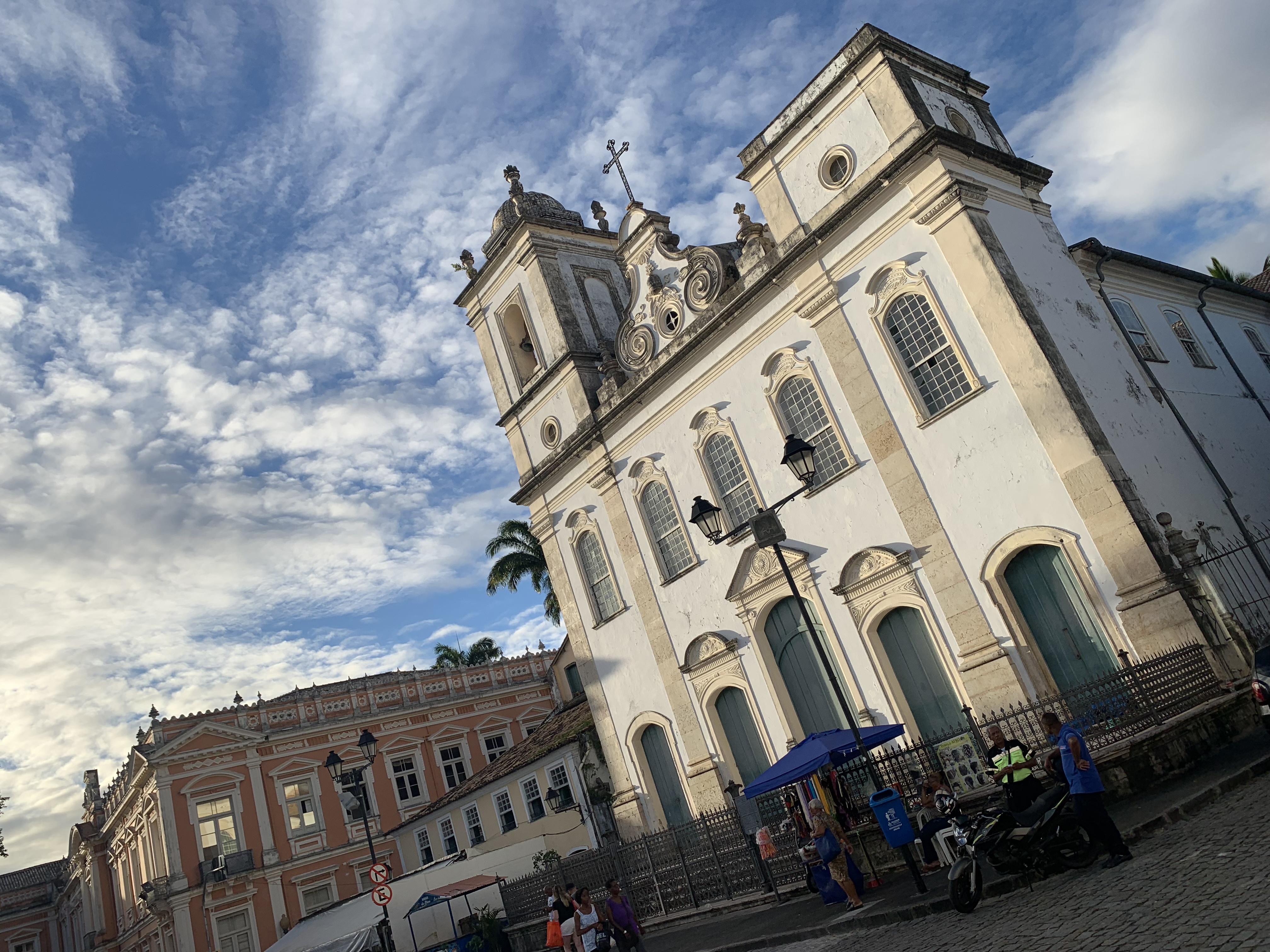 The white baroque church viewed from a different angle