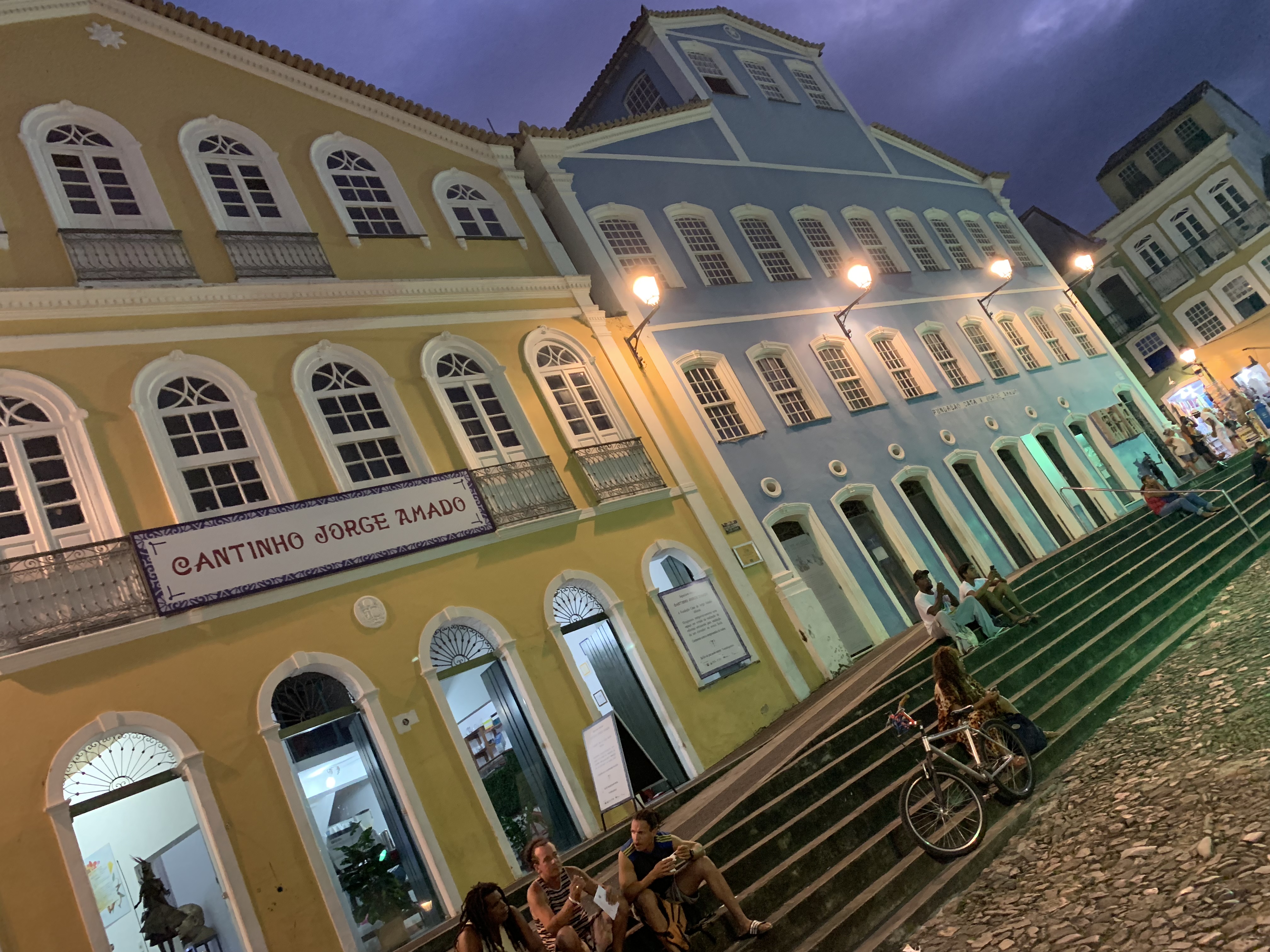 The Cantinho Jorge Amado cultural museum at dusk