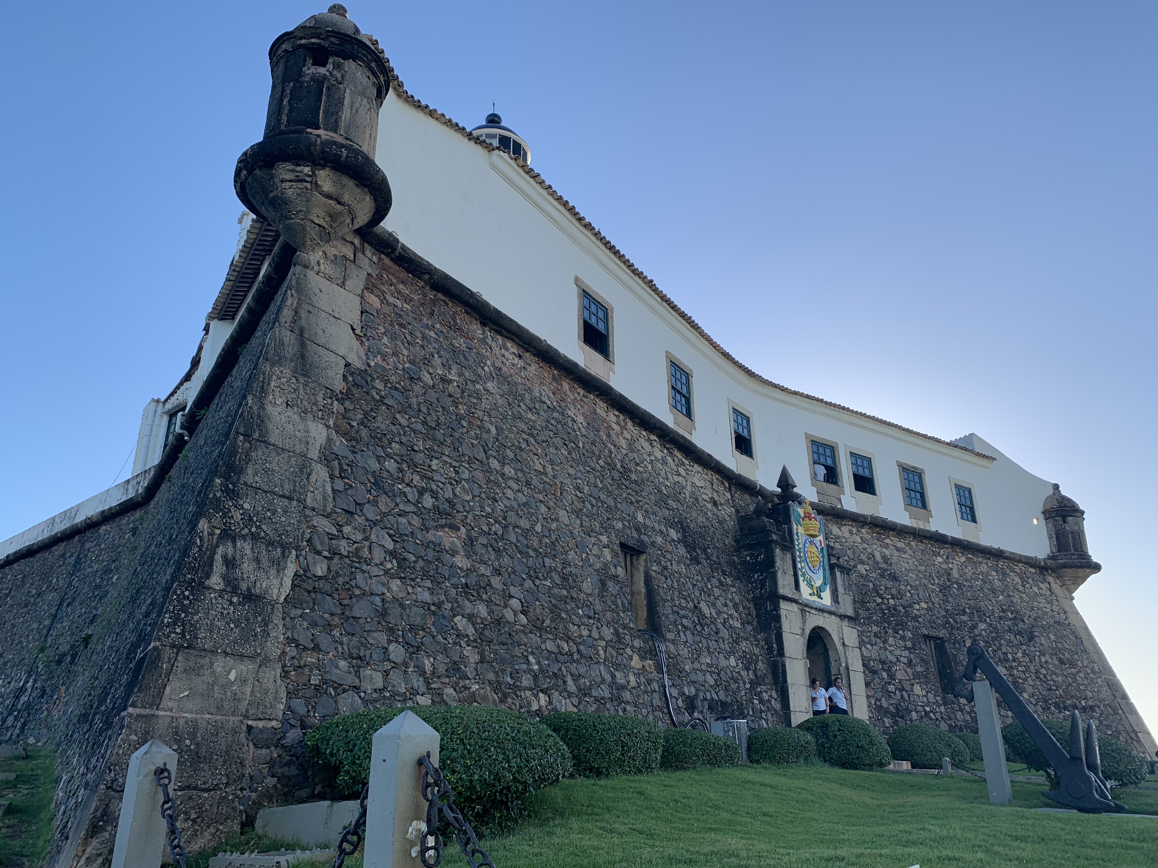 The massive 16th-century stone walls of Forte Santo Antônio da Barra