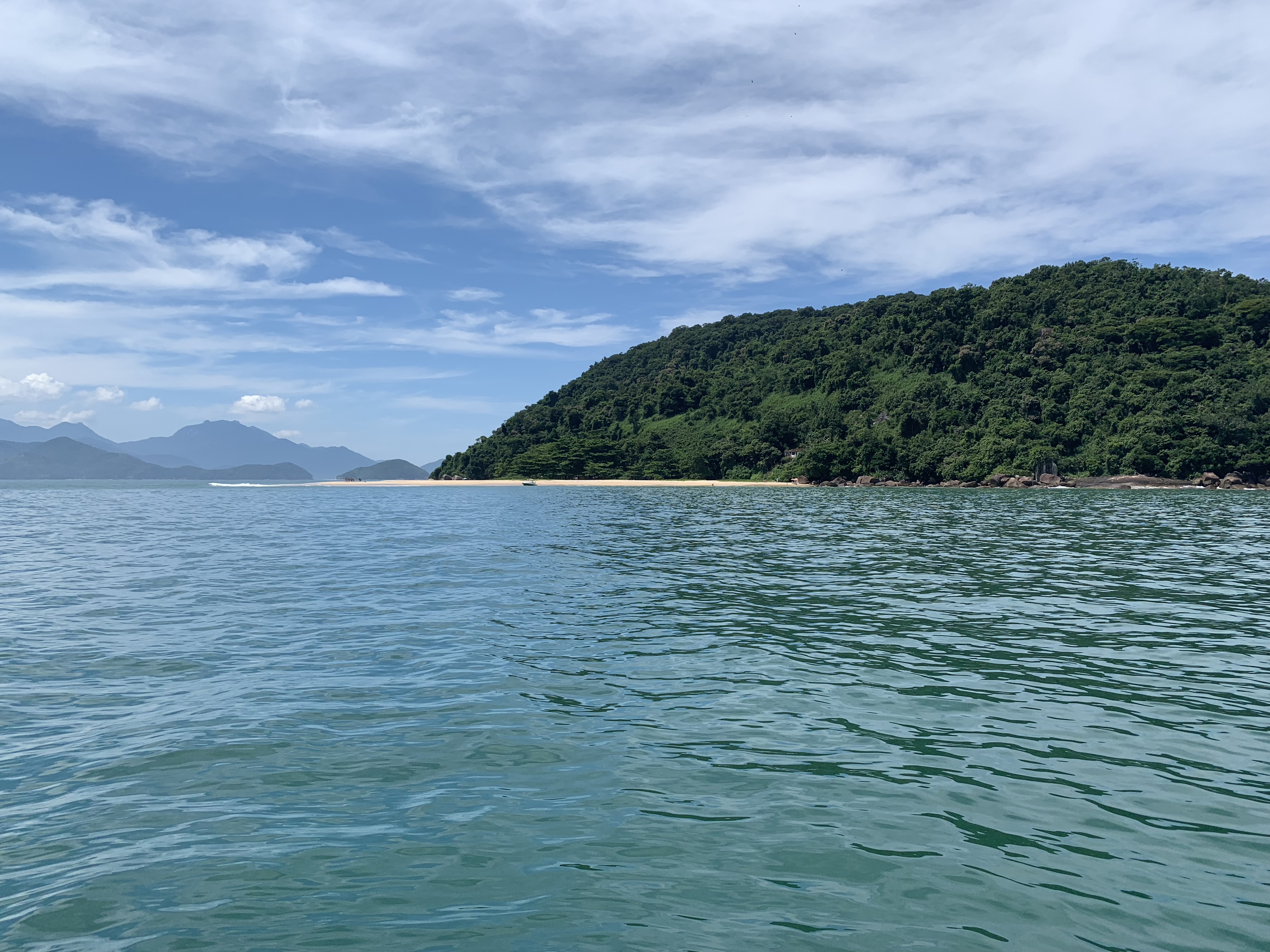 Approaching Ilha Anchieta from the sea